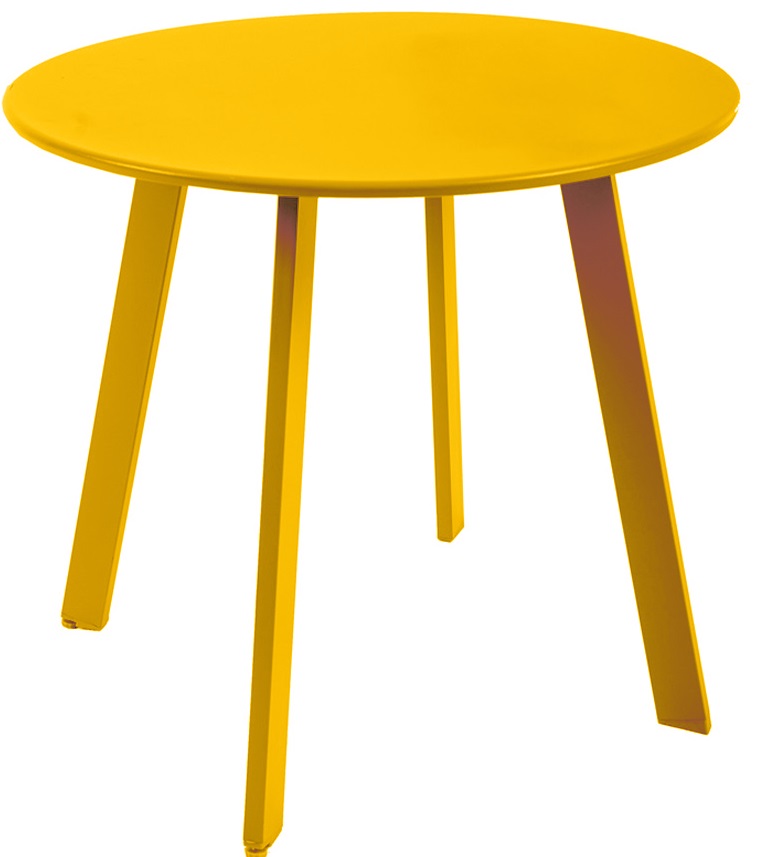 Table d'appoint D49cm en acier jaune solaire