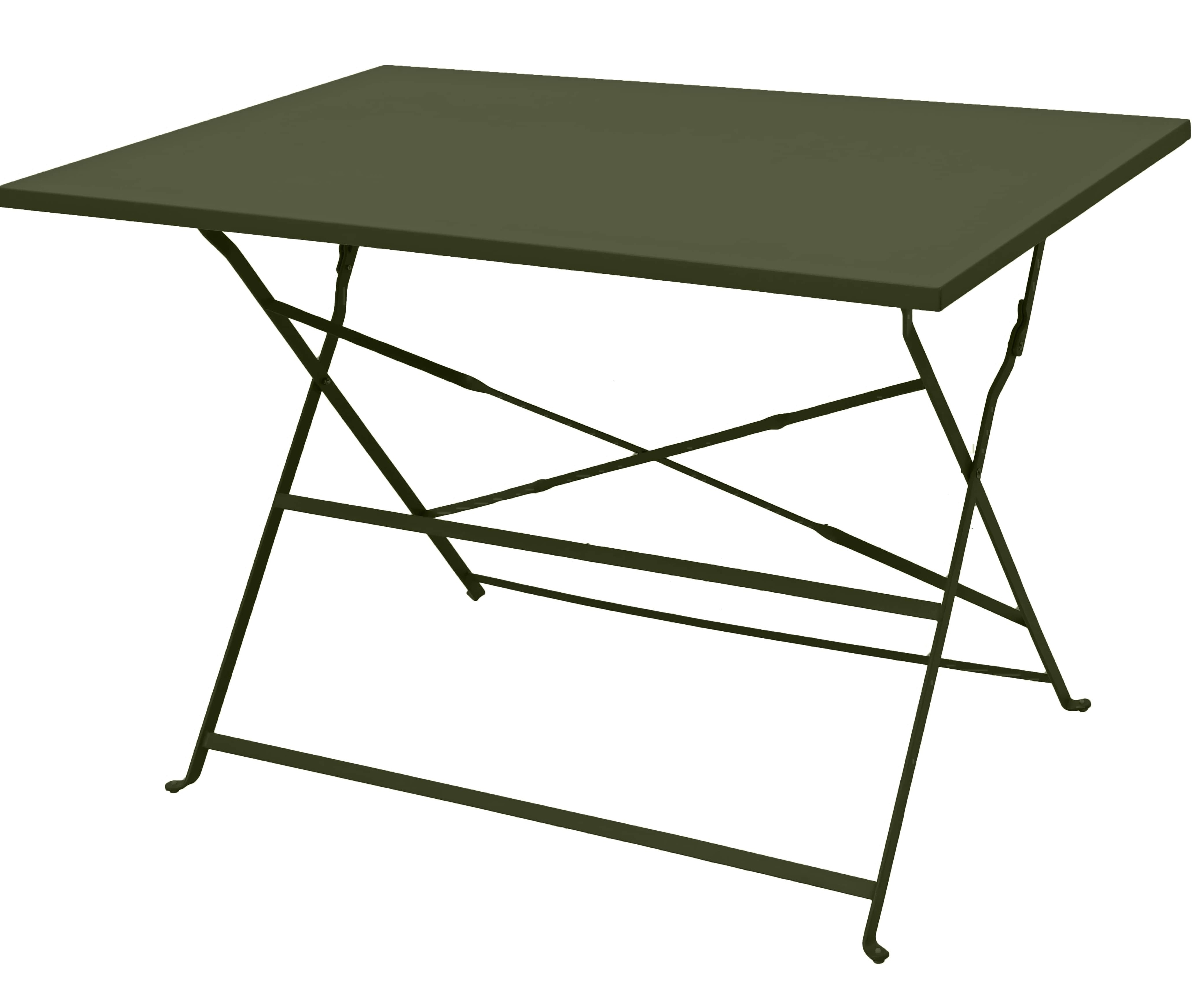 table bistrot pliante  110x70 cm en acier kaki
