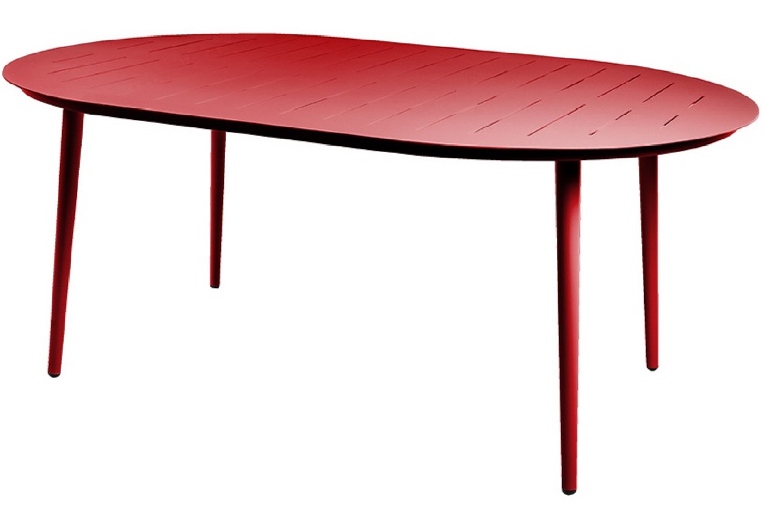 Table ovale 6 personnes 180x120 cm en aluminium piment