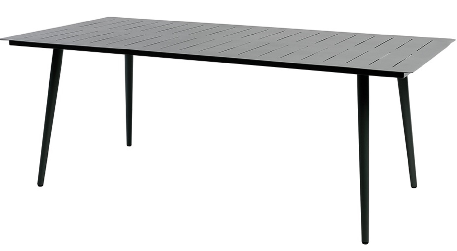 Table de repas 8 personnes 200x100 cm en aluminium carbone