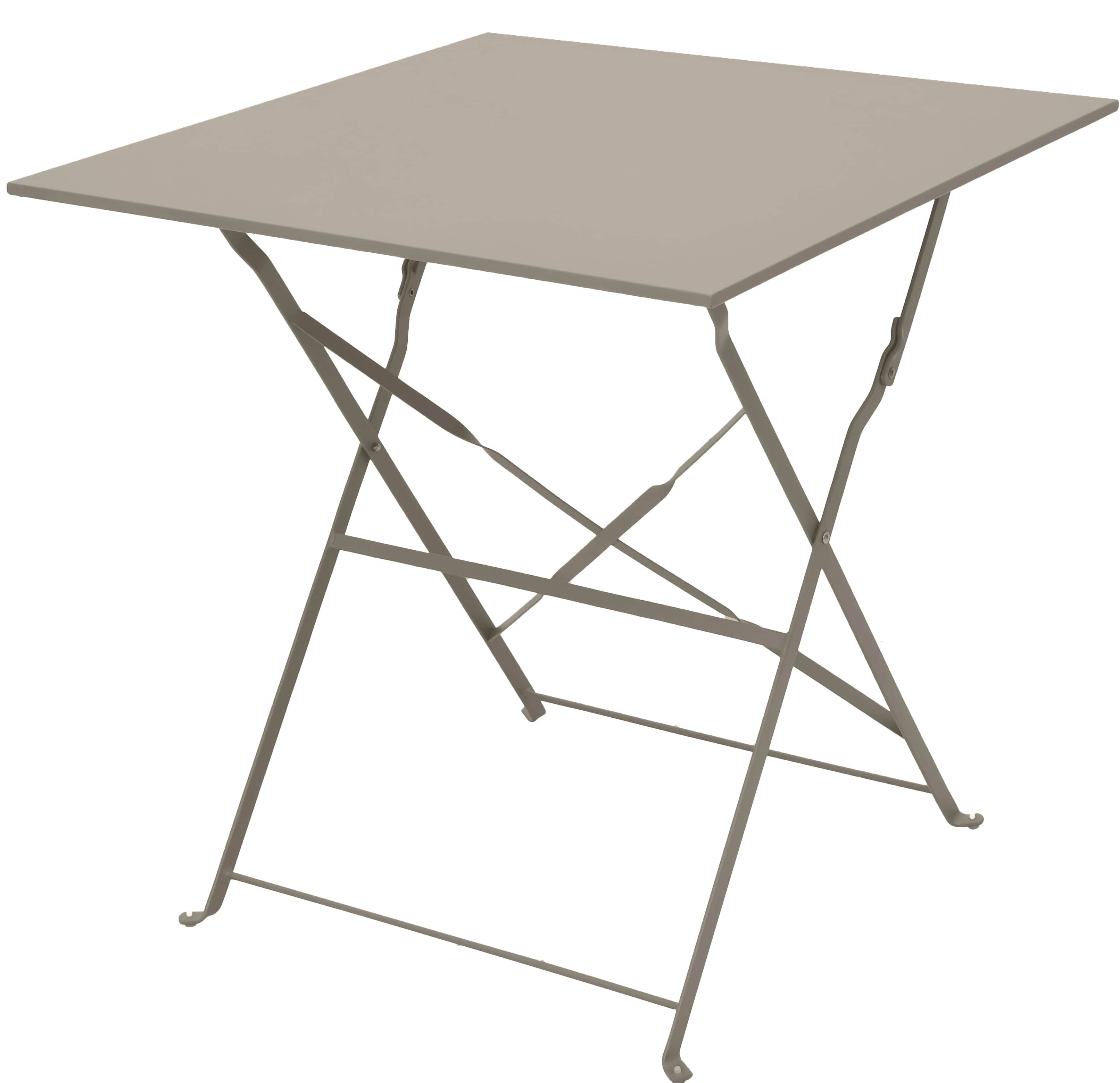 Table bistrot pliante 70x70 cm en acier mastic