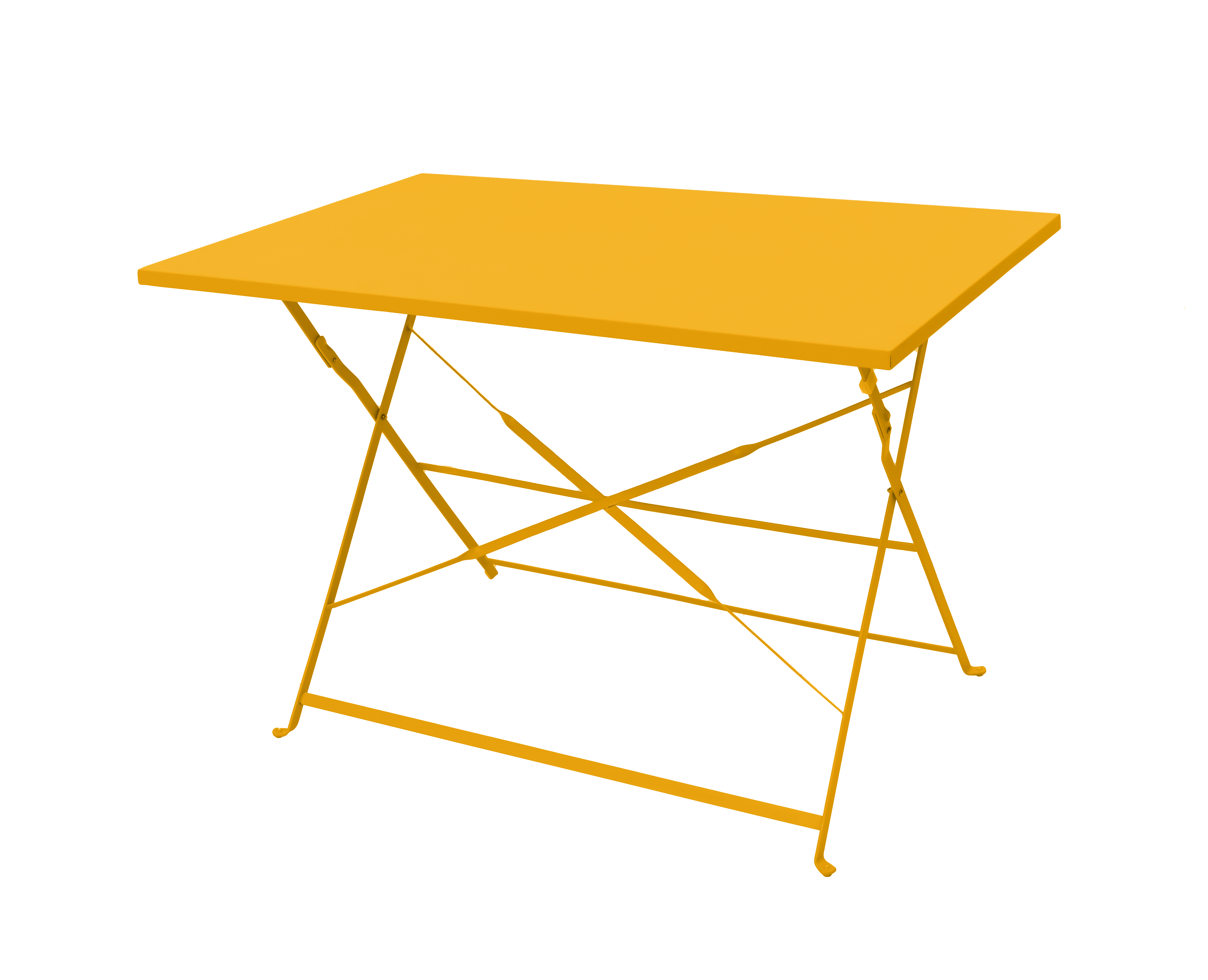 table bistrot pliante  110x70 cm en acier jaune solaire
