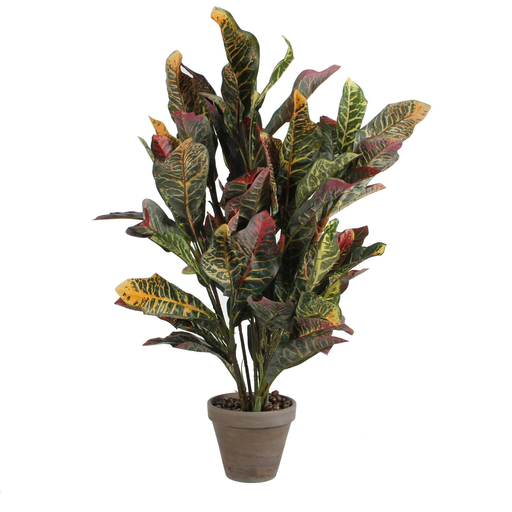 Croton artificielle vert en pot H73