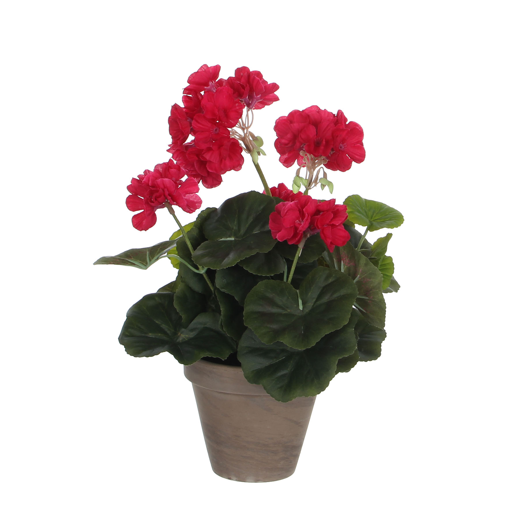 Géranium artificielle rose foncé en pot H34