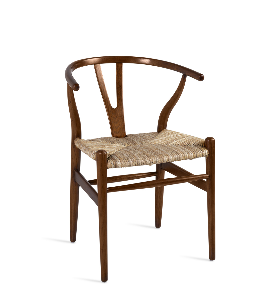 fauteuil en bois et rotin marron