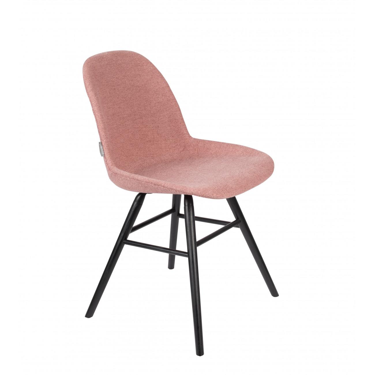 Chaise design en tissu rose