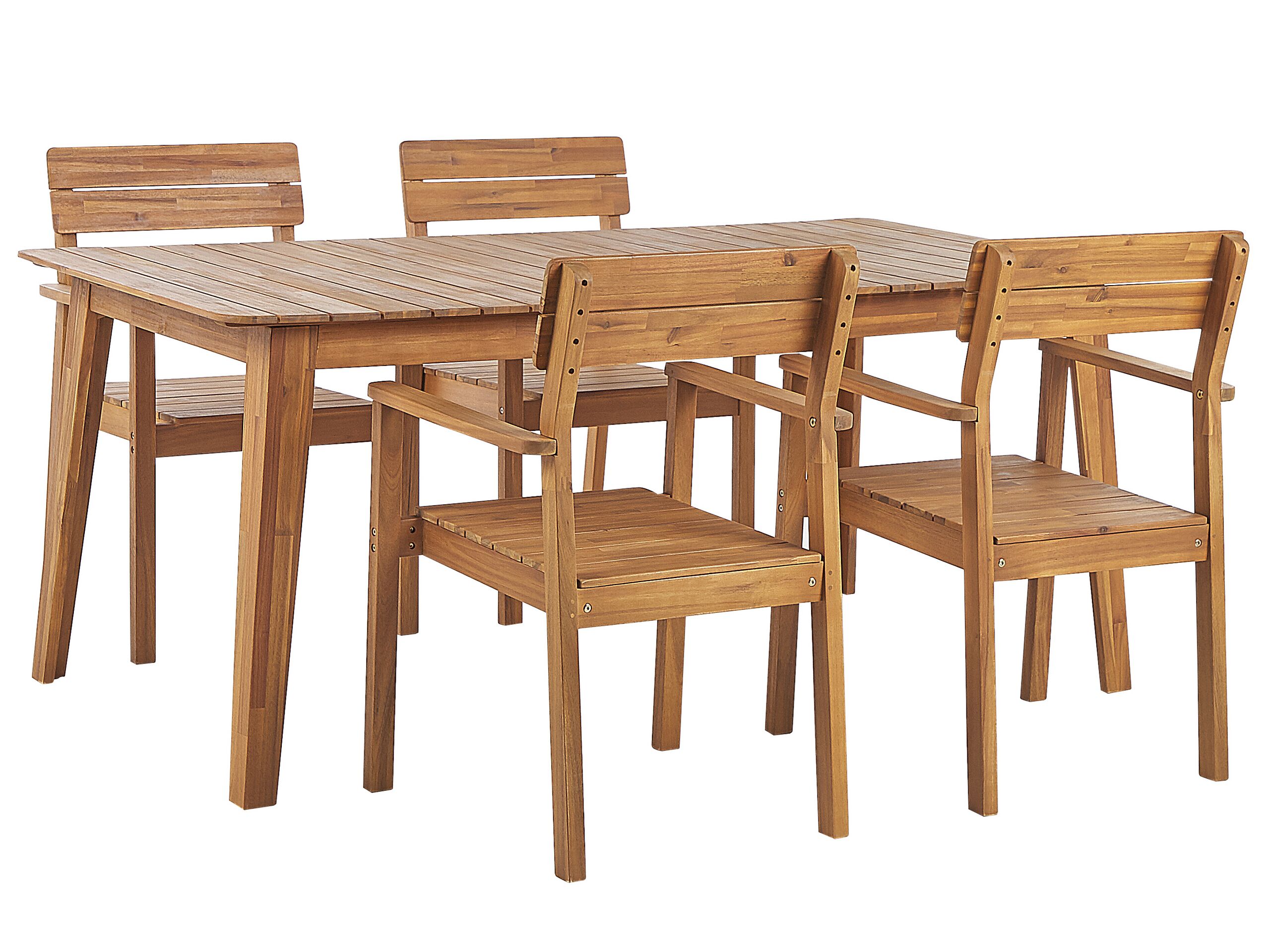 Set de salle à manger 4 personnes en acacia bois clair