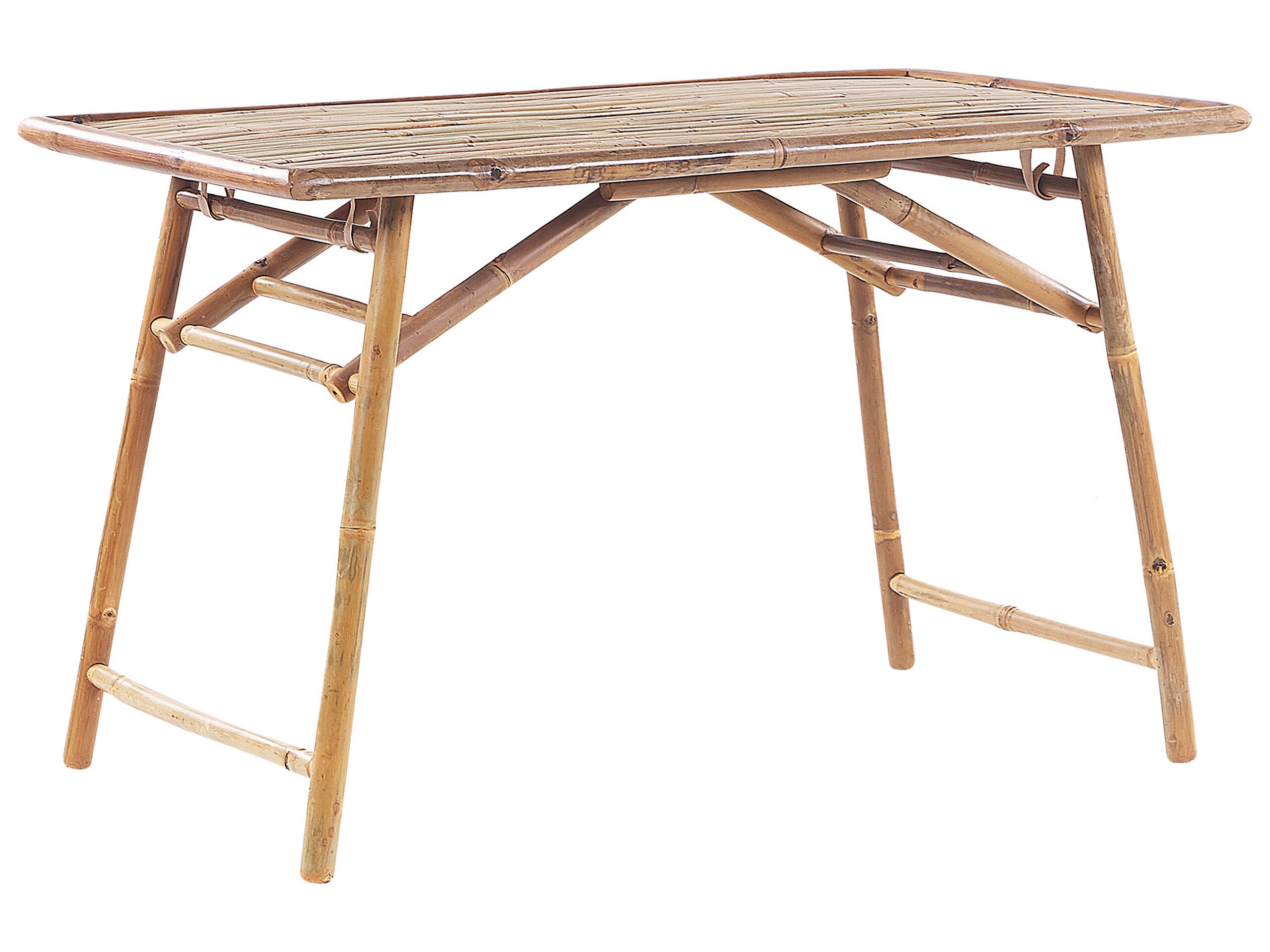 Table pliable 4 personnes en bambou bois clair