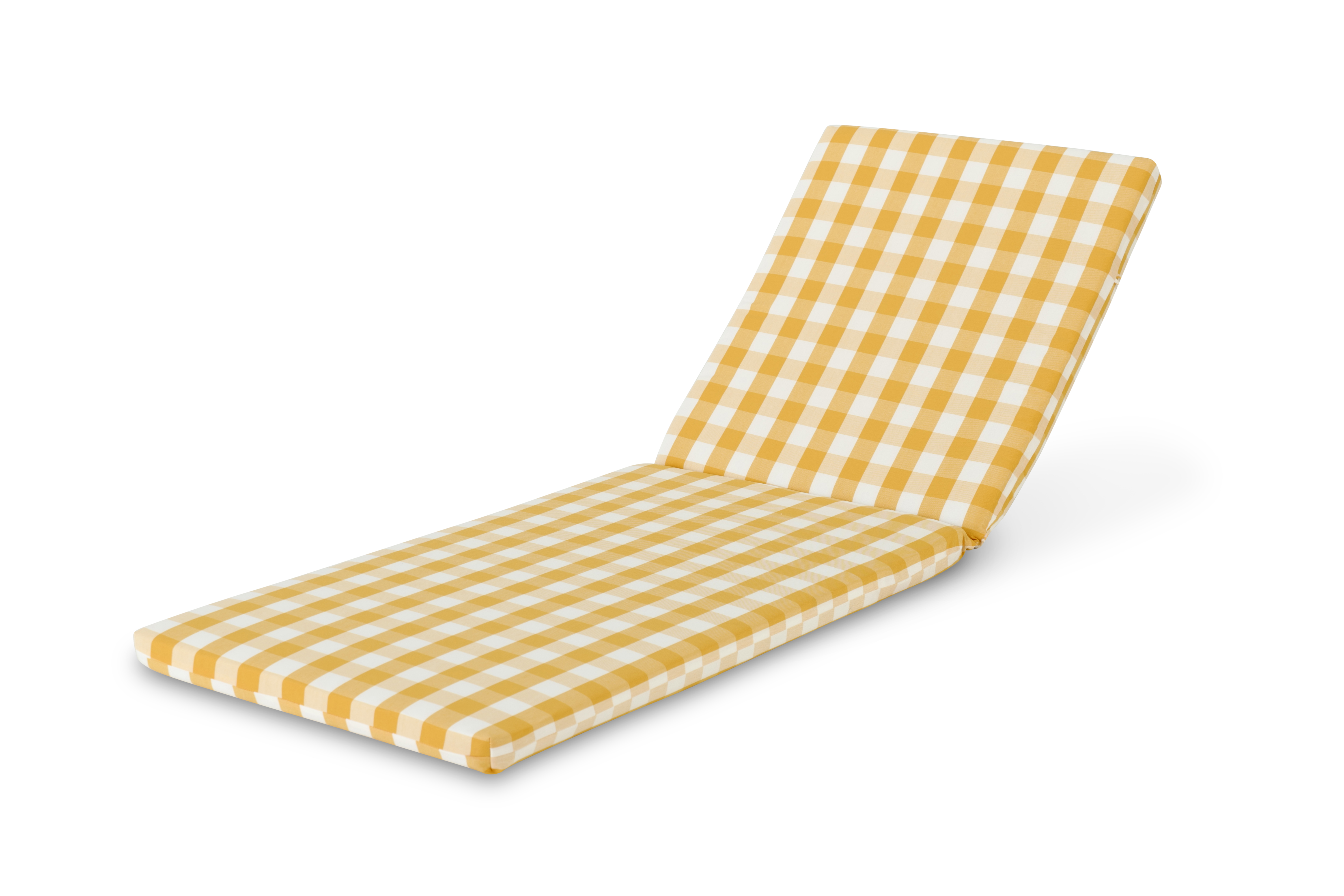 Coussin de bain de soleil à carreaux jaune/blanc