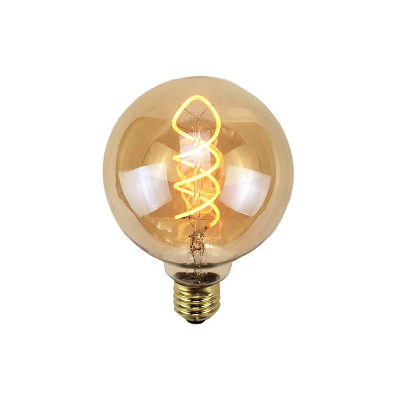 Ampoule ambre globe E27 diamètre 9.5cm