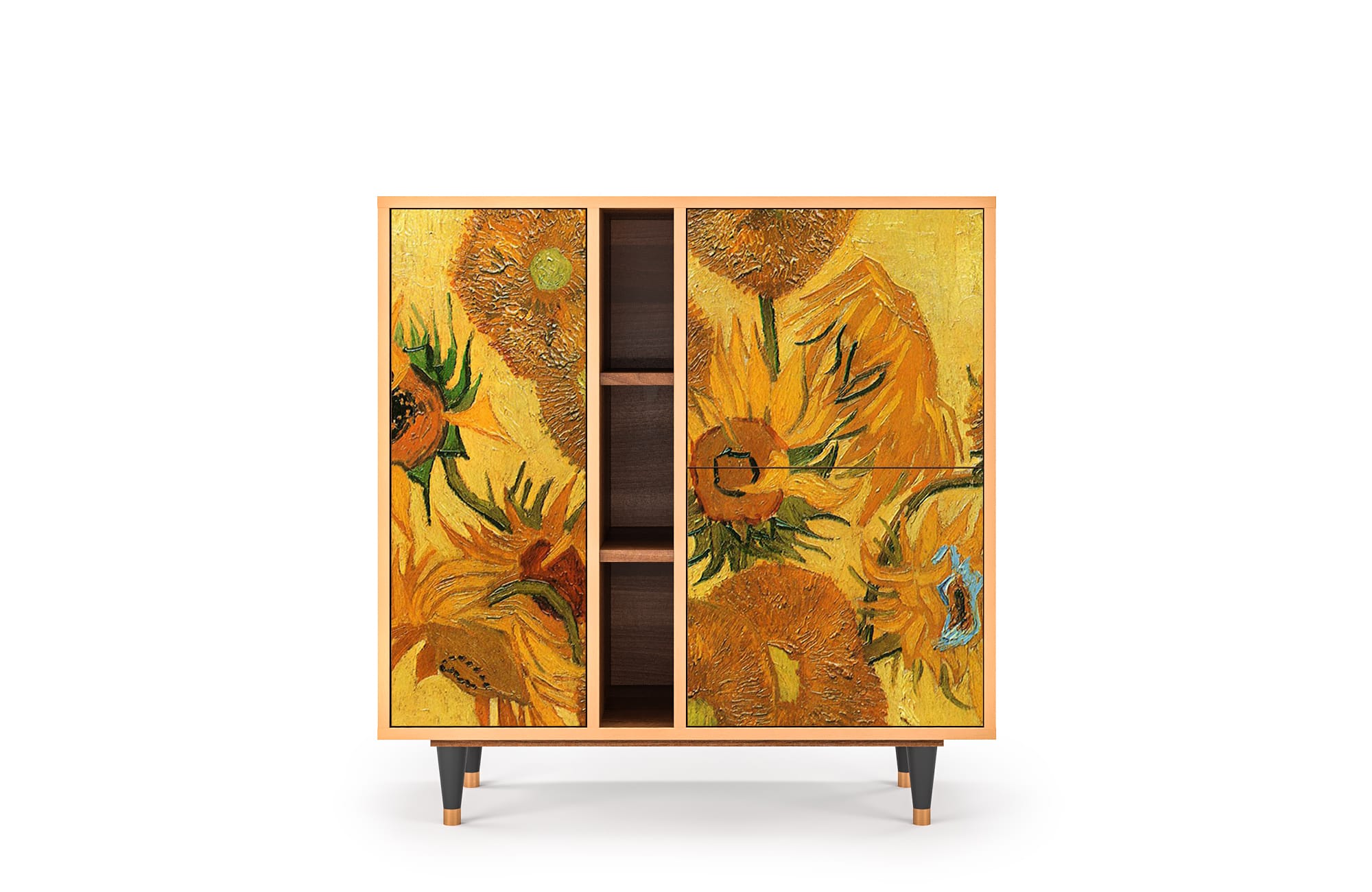 Buffet  jaune 3 portes L 94 cm