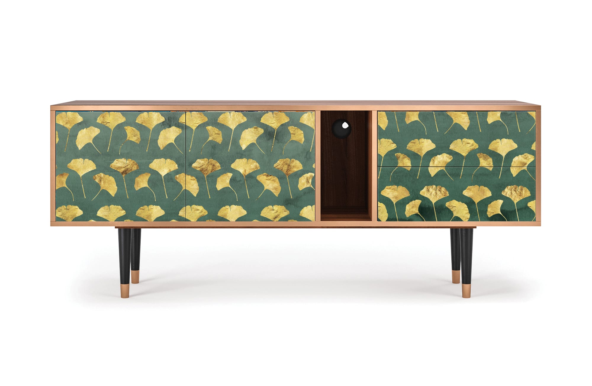 Meuble TV  vert et jaune 2 tiroirs et 2 portes L 170 cm