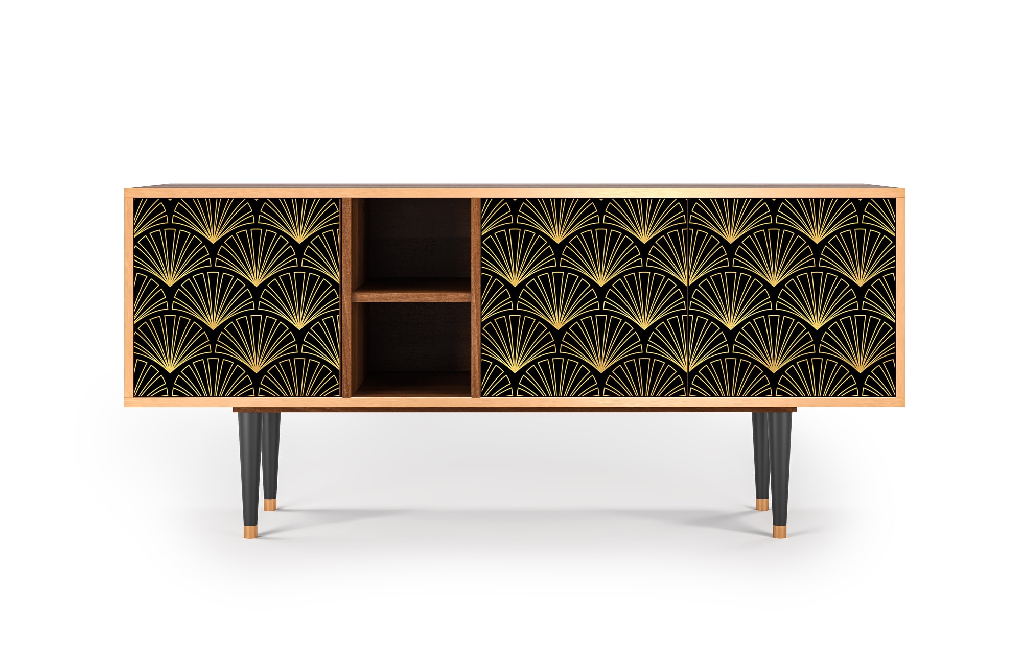 Meuble TV  noir 3 tiroirs L 150 cm