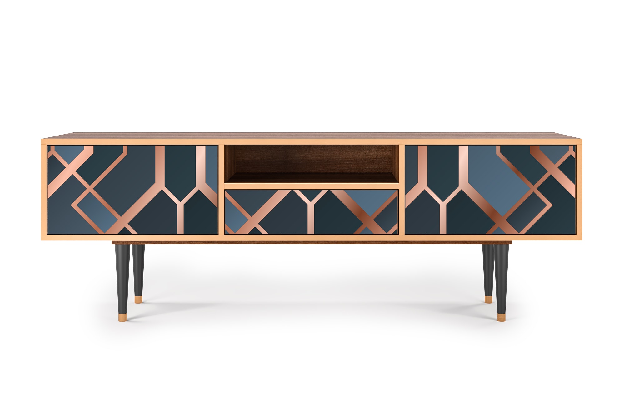 Meuble TV  bleu-vert 1 tiroir et 2 portes L 170 cm