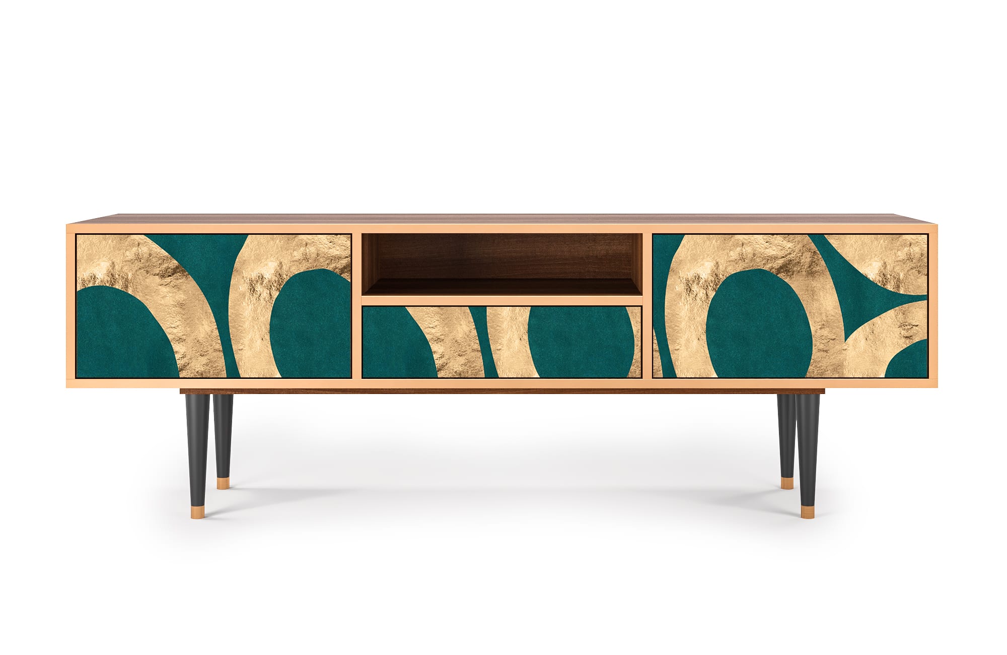 Meuble TV  bleu-vert 1 tiroir et 2 portes L 170 cm