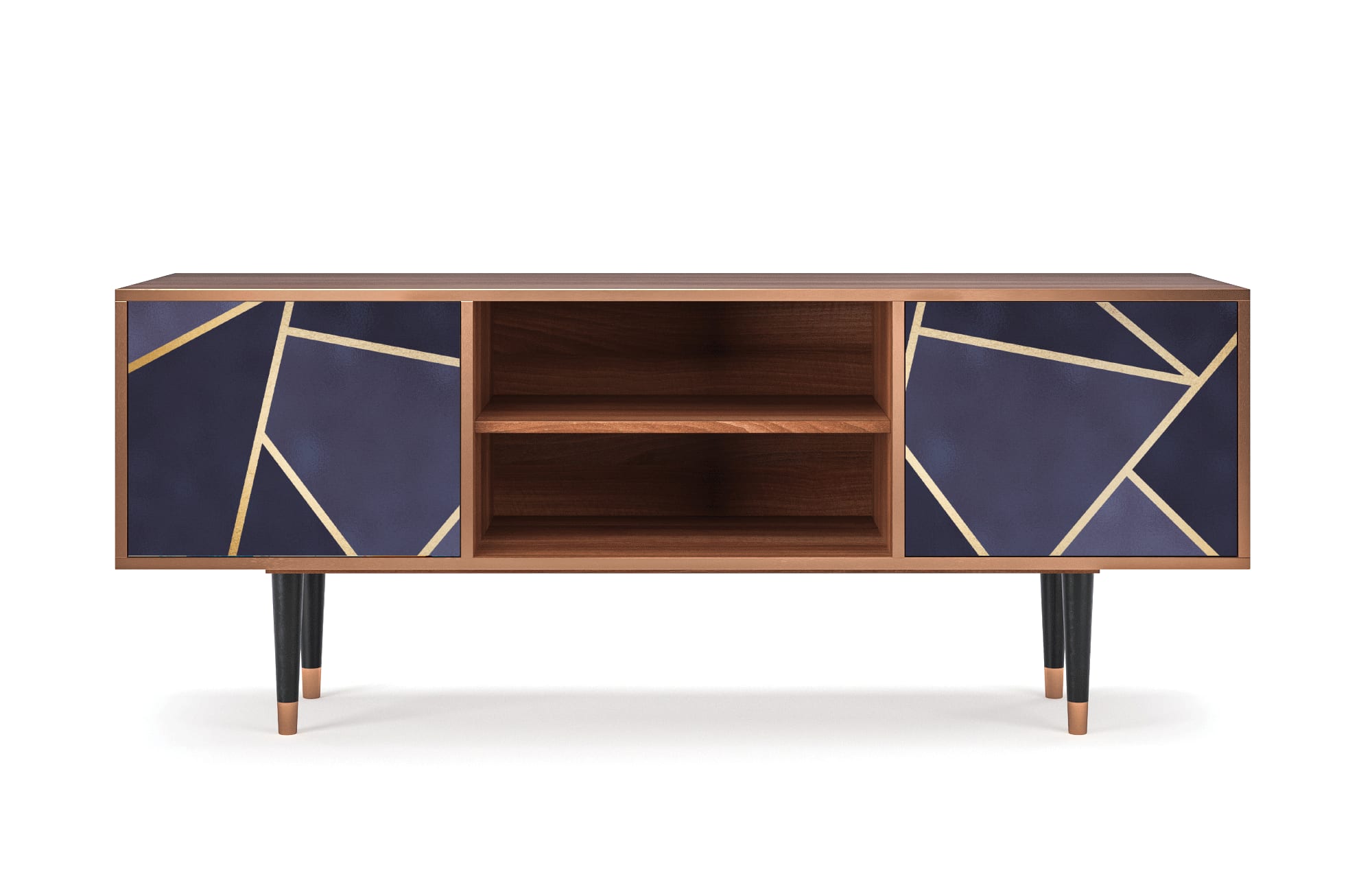 Meuble TV  bleu 2 portes L 170 cm