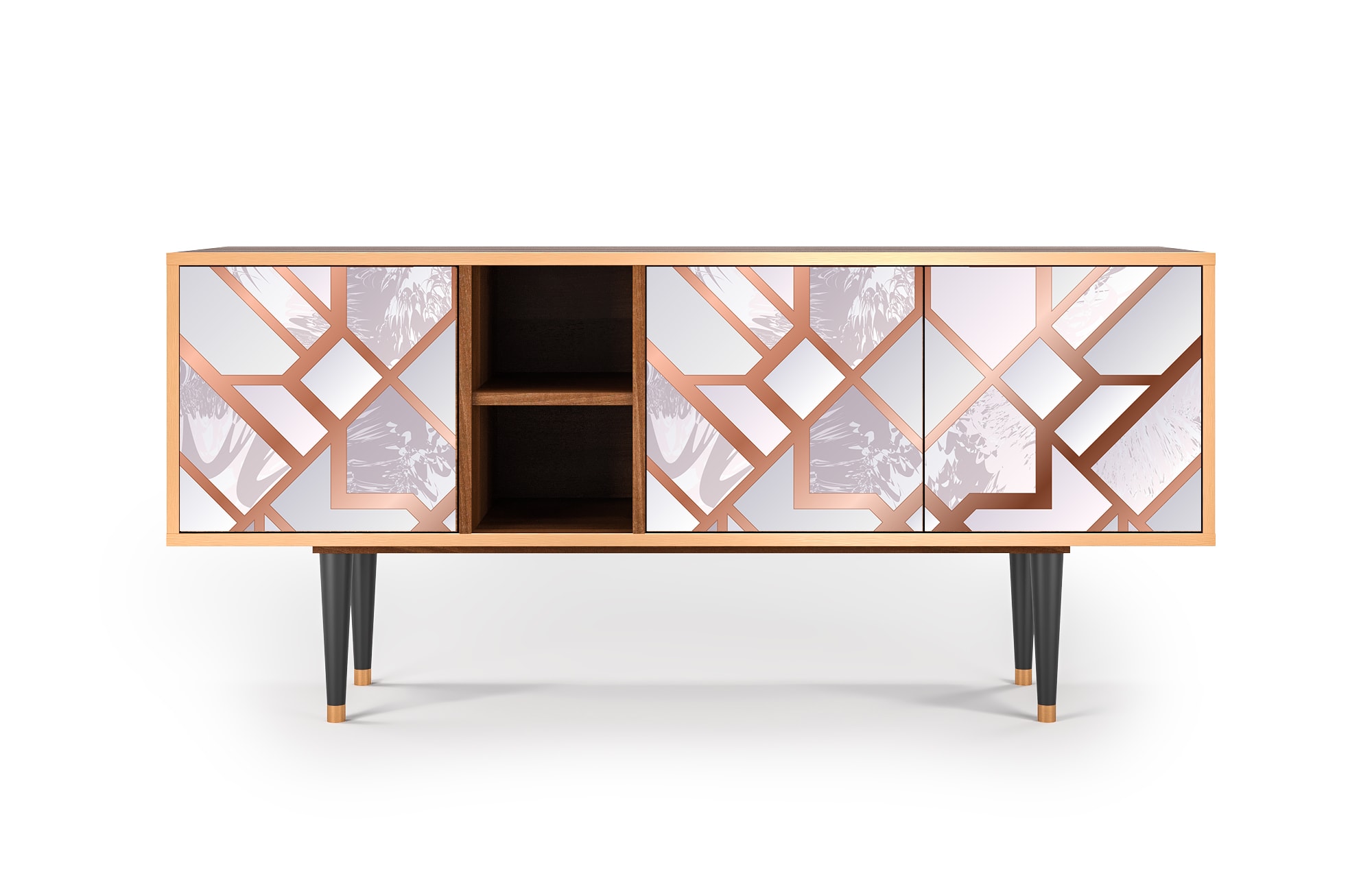 Meuble TV  rose clair 3 tiroirs L 150 cm