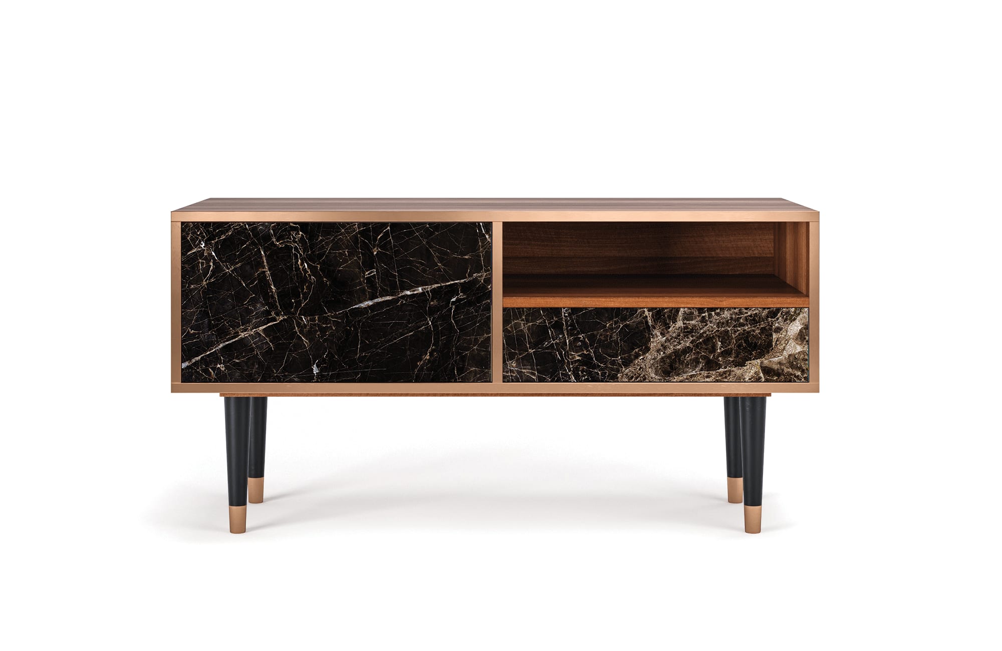 Meuble TV noir 1 tiroir et 1 porte L 115 cm