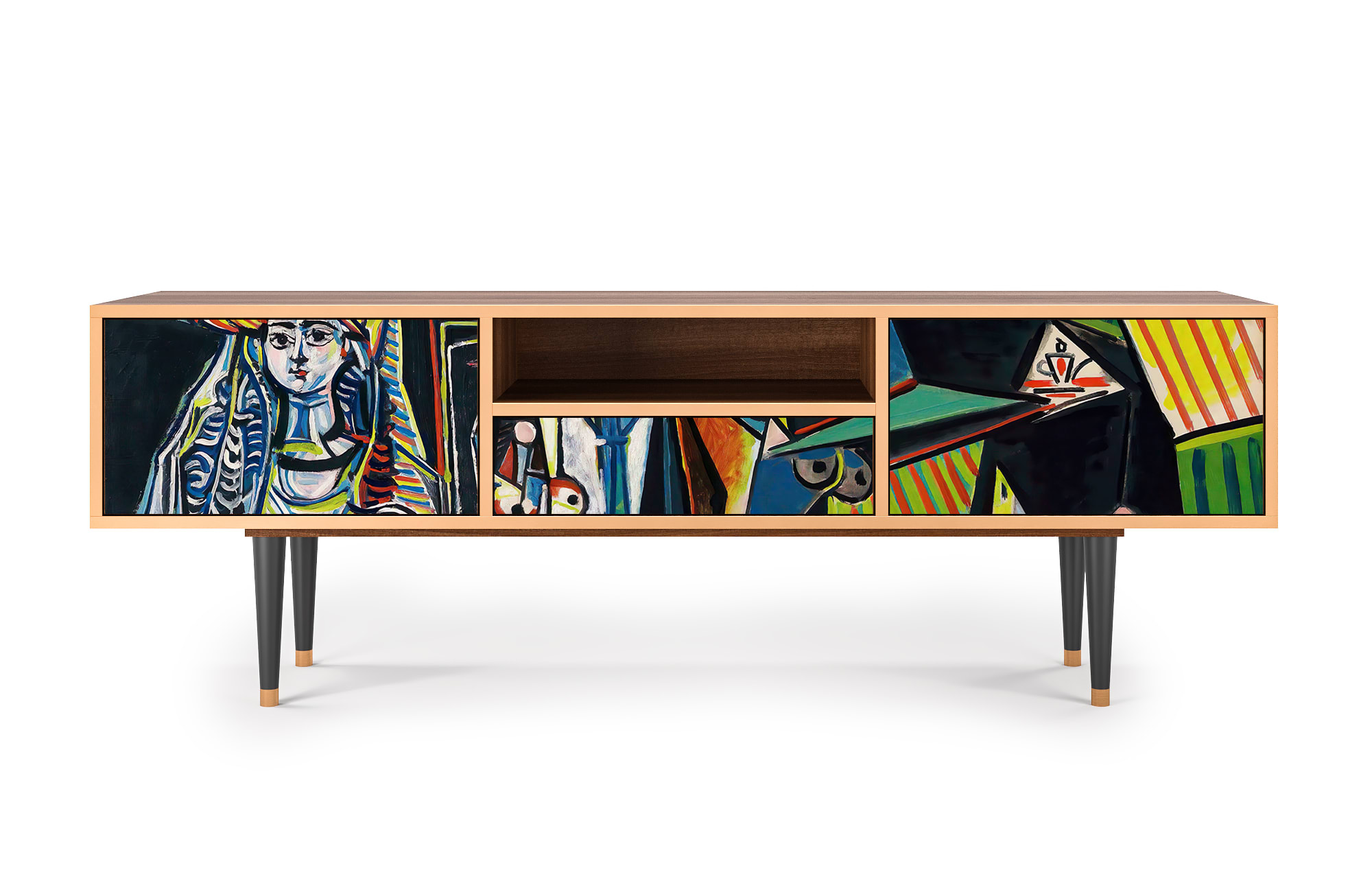 Meuble TV  multicolore 1 tiroir et 2 portes L 170 cm