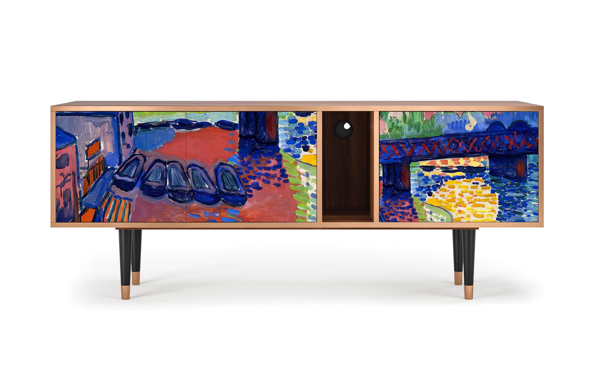 Meuble TV  multicolore 2 tiroirs et 2 portes L 170 cm