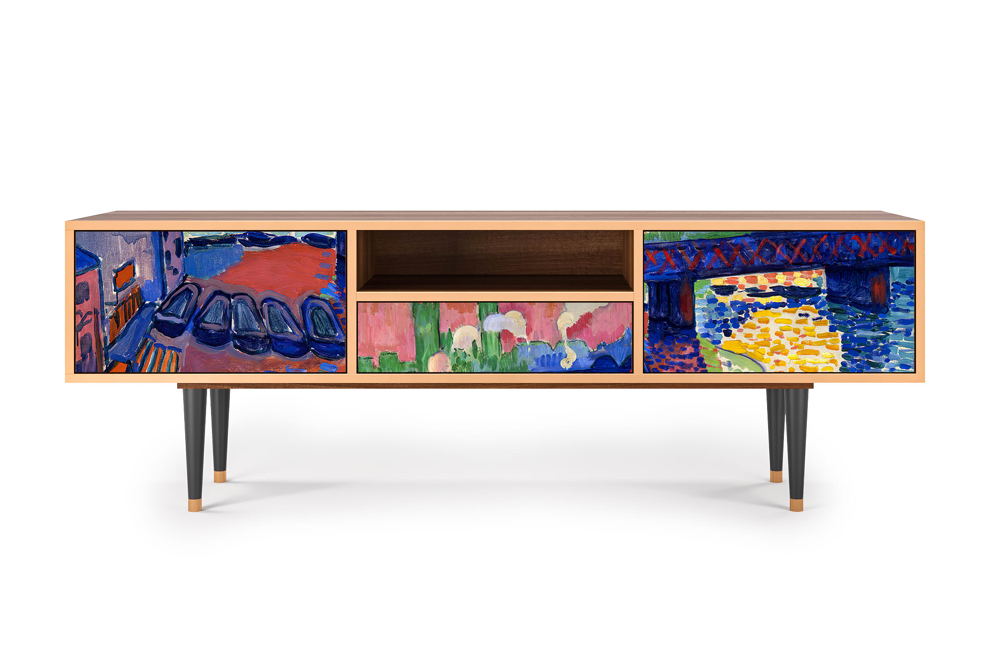 Meuble TV  multicolore 1 tiroir et 2 portes L 170 cm