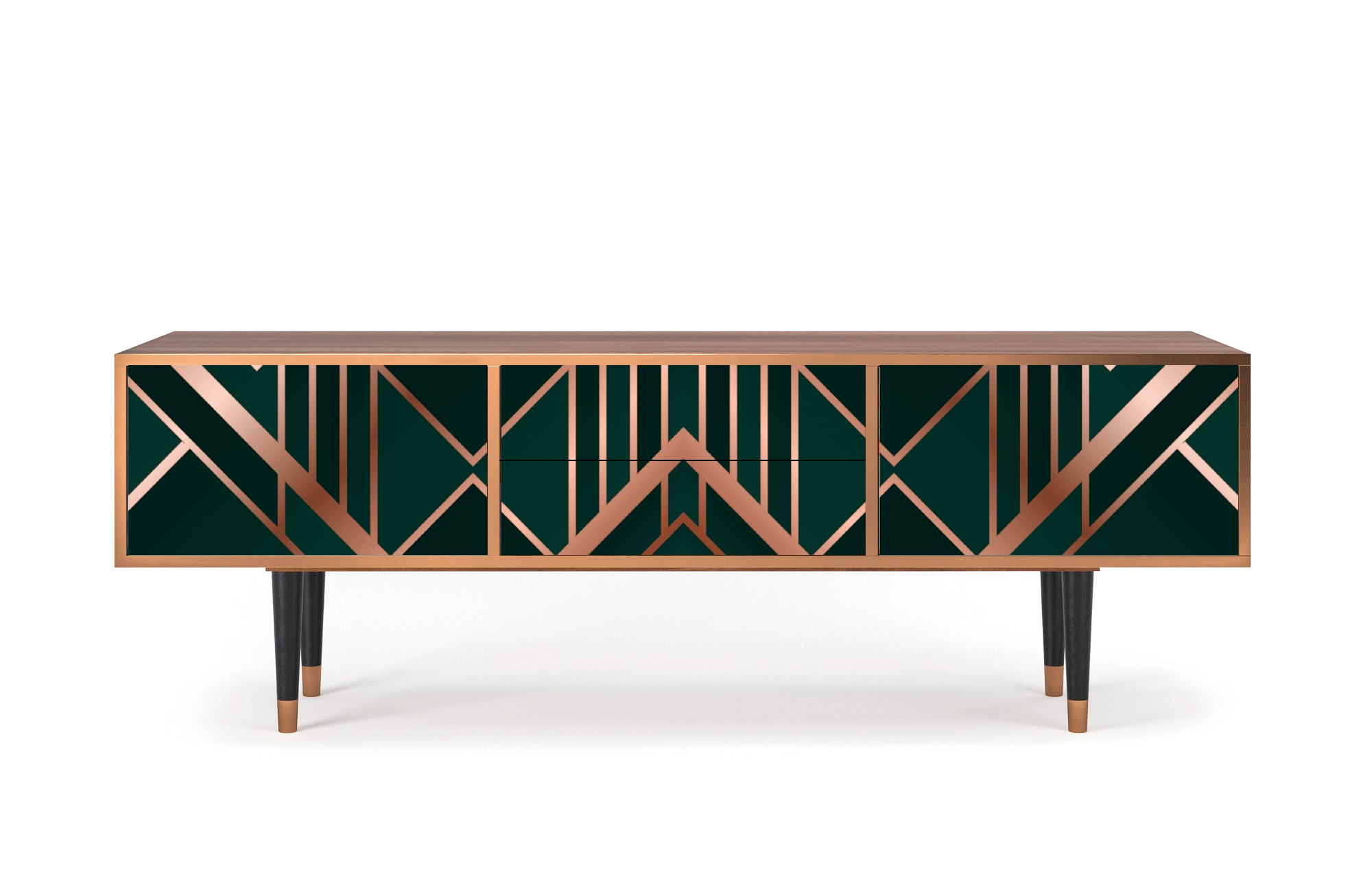 Meuble TV  vert 2 tiroirs et 2 portes L 170 cm