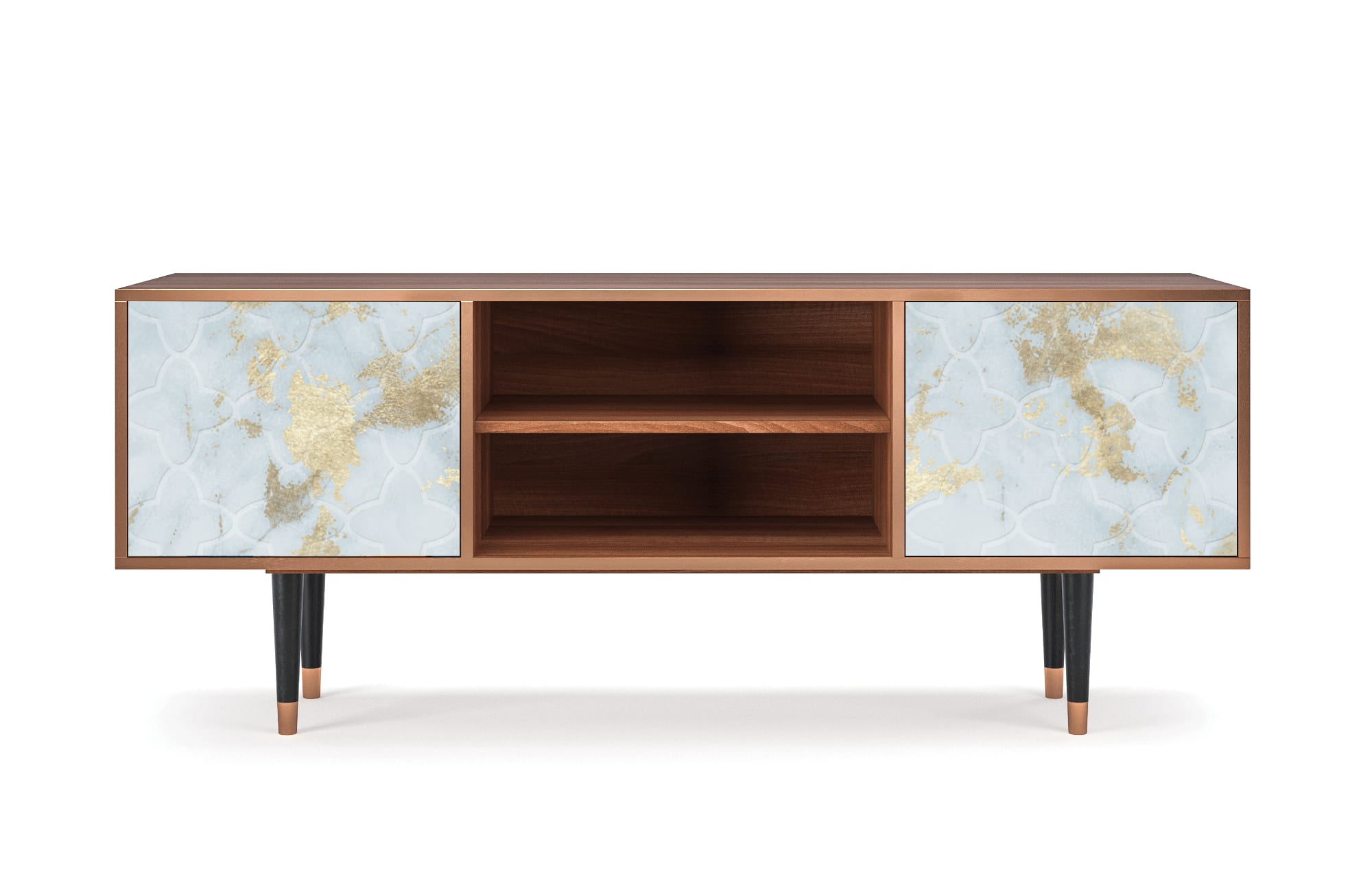 Meuble TV  blanc clair 2 portes L 170 cm