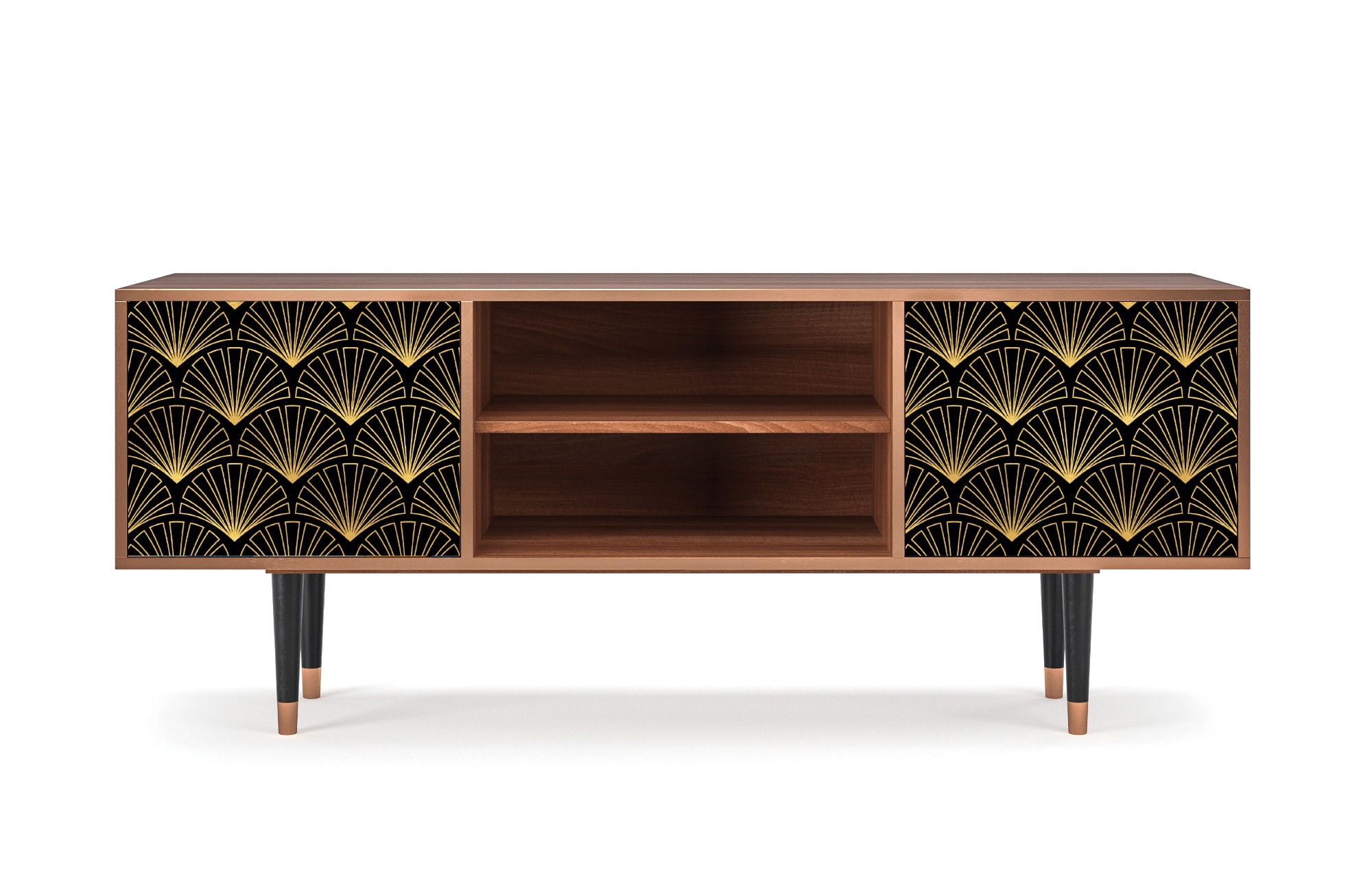 Meuble TV  noir 2 portes L 170 cm