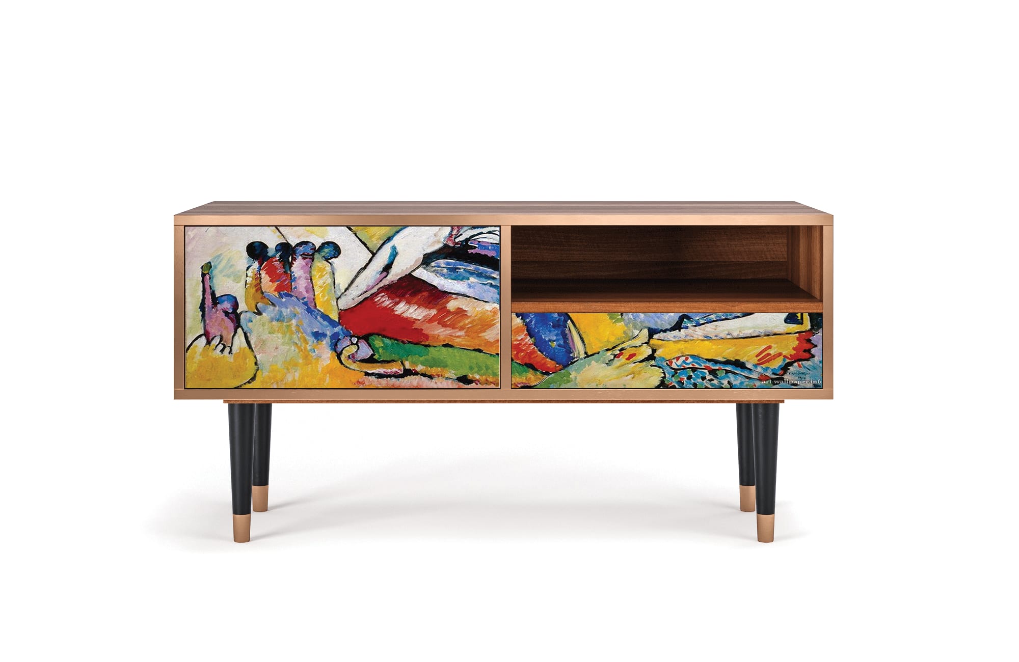 Meuble TV  multicolore 1 tiroir et 1 porte L 115 cm