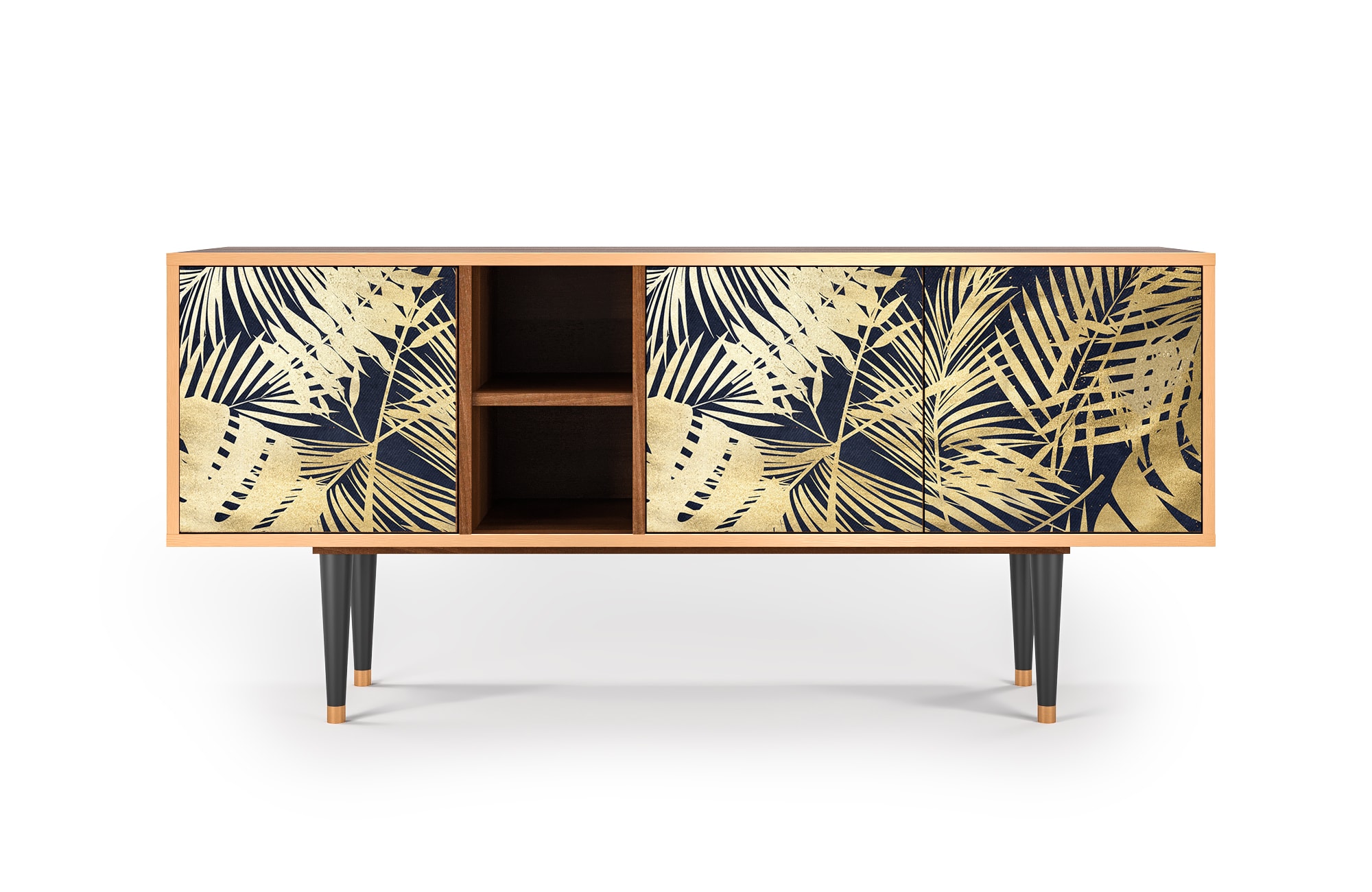 Meuble TV  bleu et jaune 3 tiroirs L 150 cm