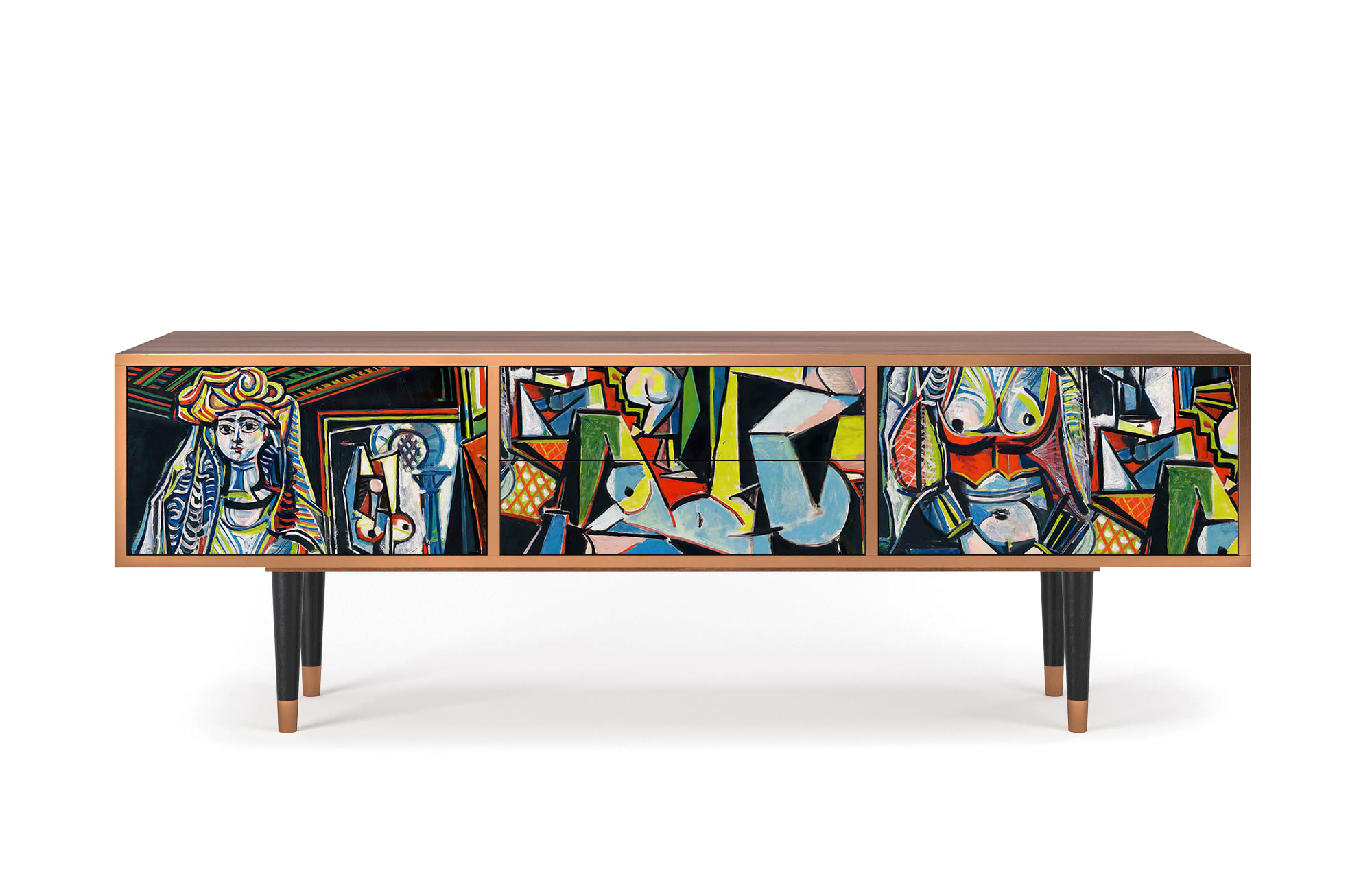 Meuble TV  multicolore 2 tiroirs et 2 portes L 170 cm