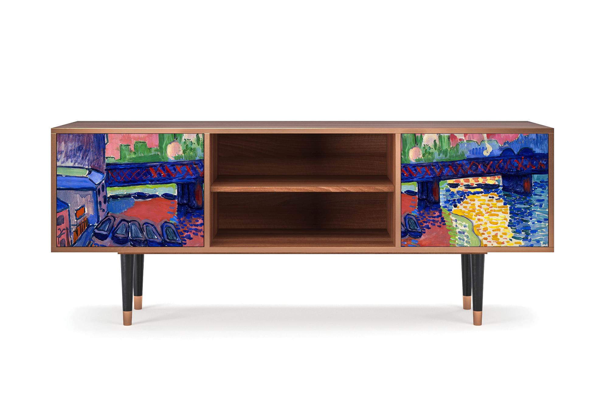 Meuble TV  multicolore 2 portes L 170 cm