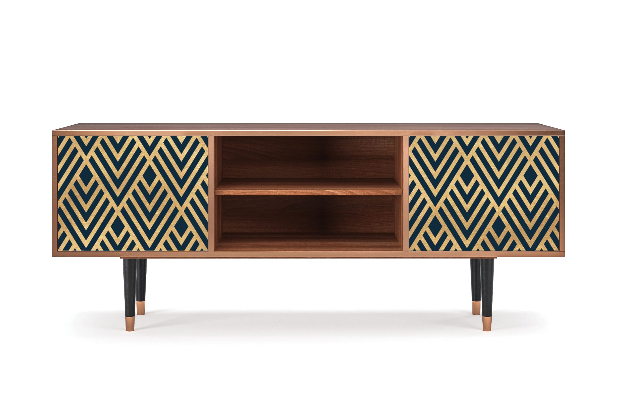 Meuble TV  bleu 2 portes L 170 cm