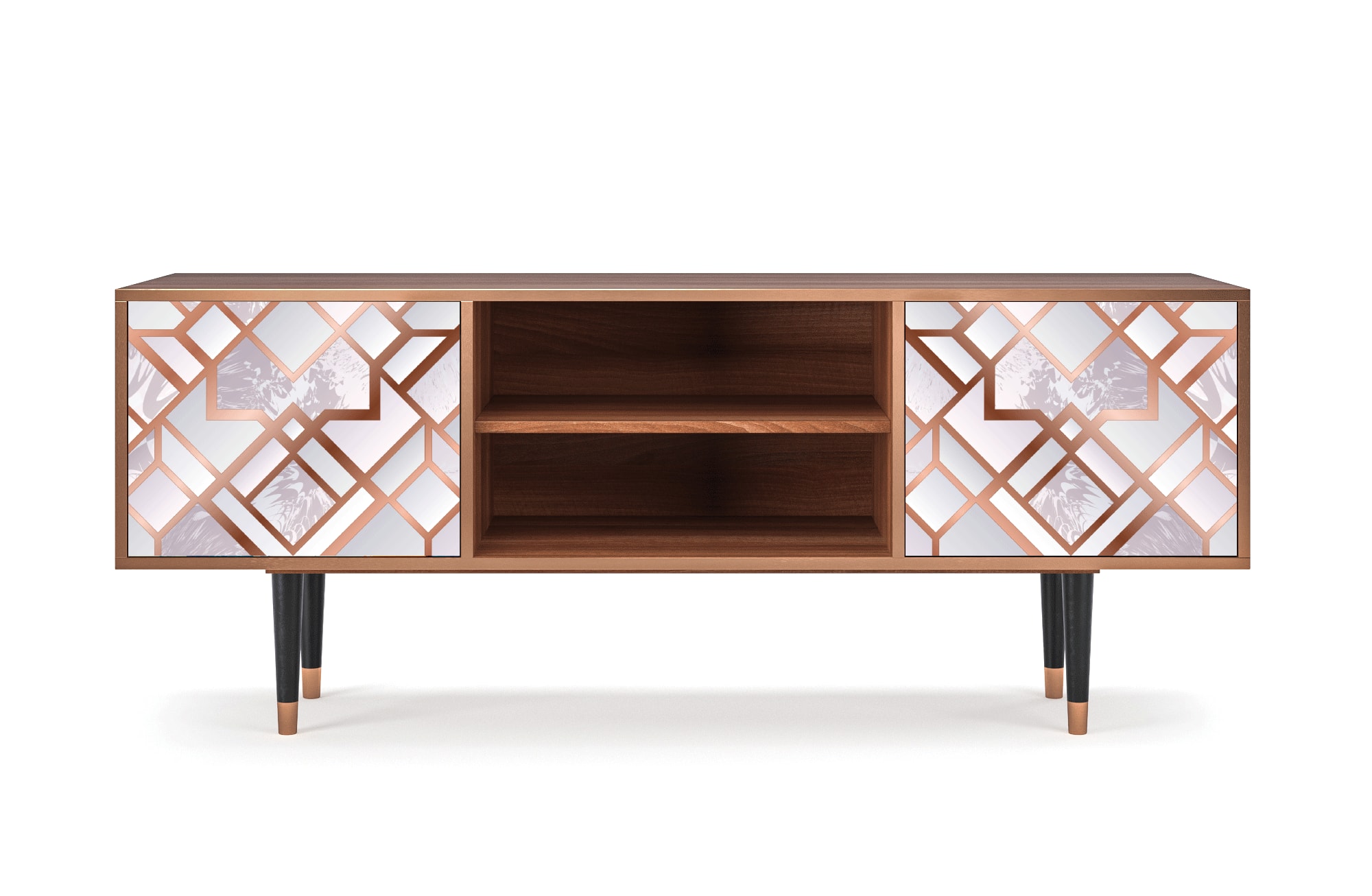 Meuble TV  rose clair 2 portes L 170 cm