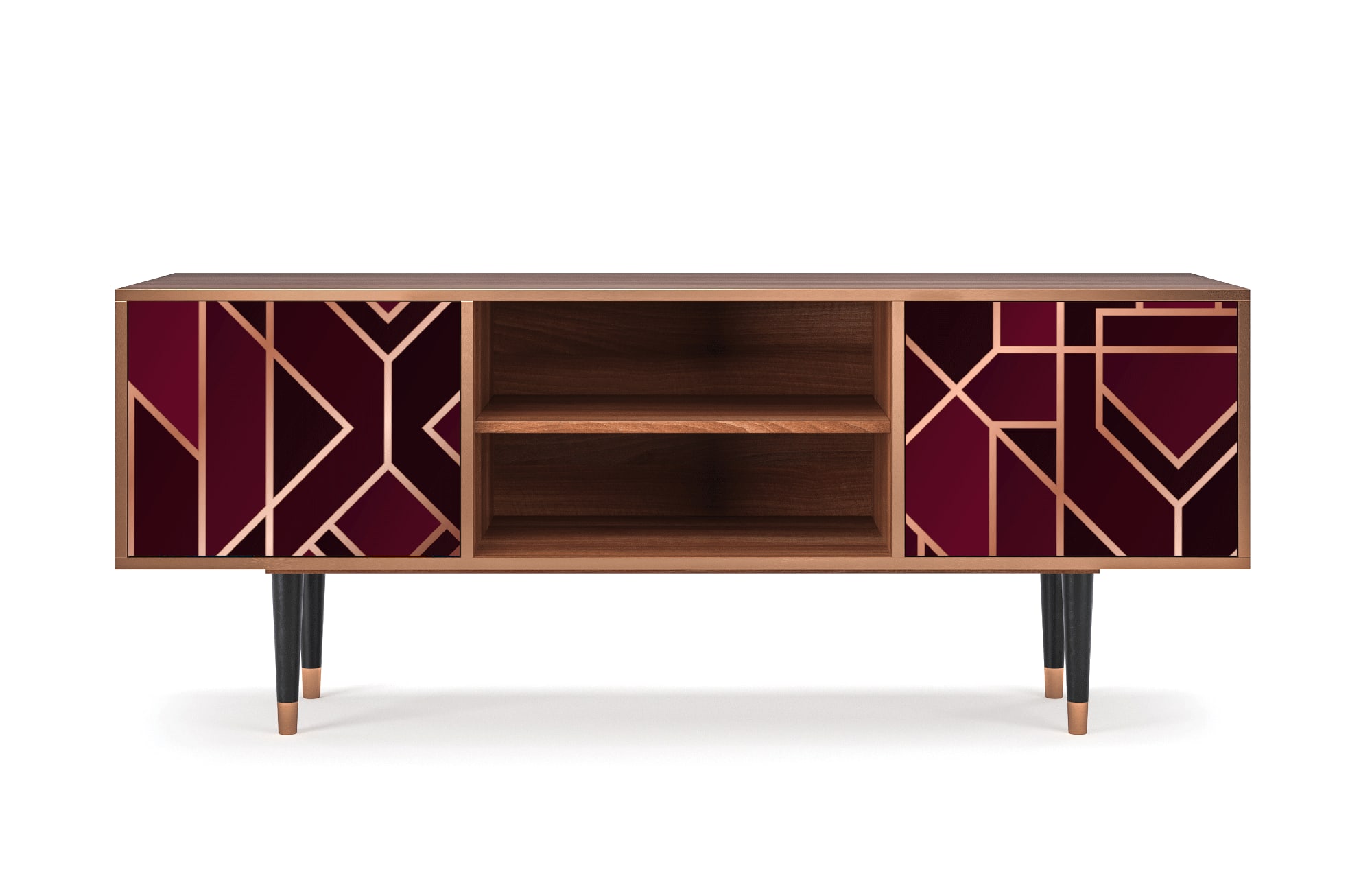 Meuble TV  bordeaux 2 portes L 170 cm