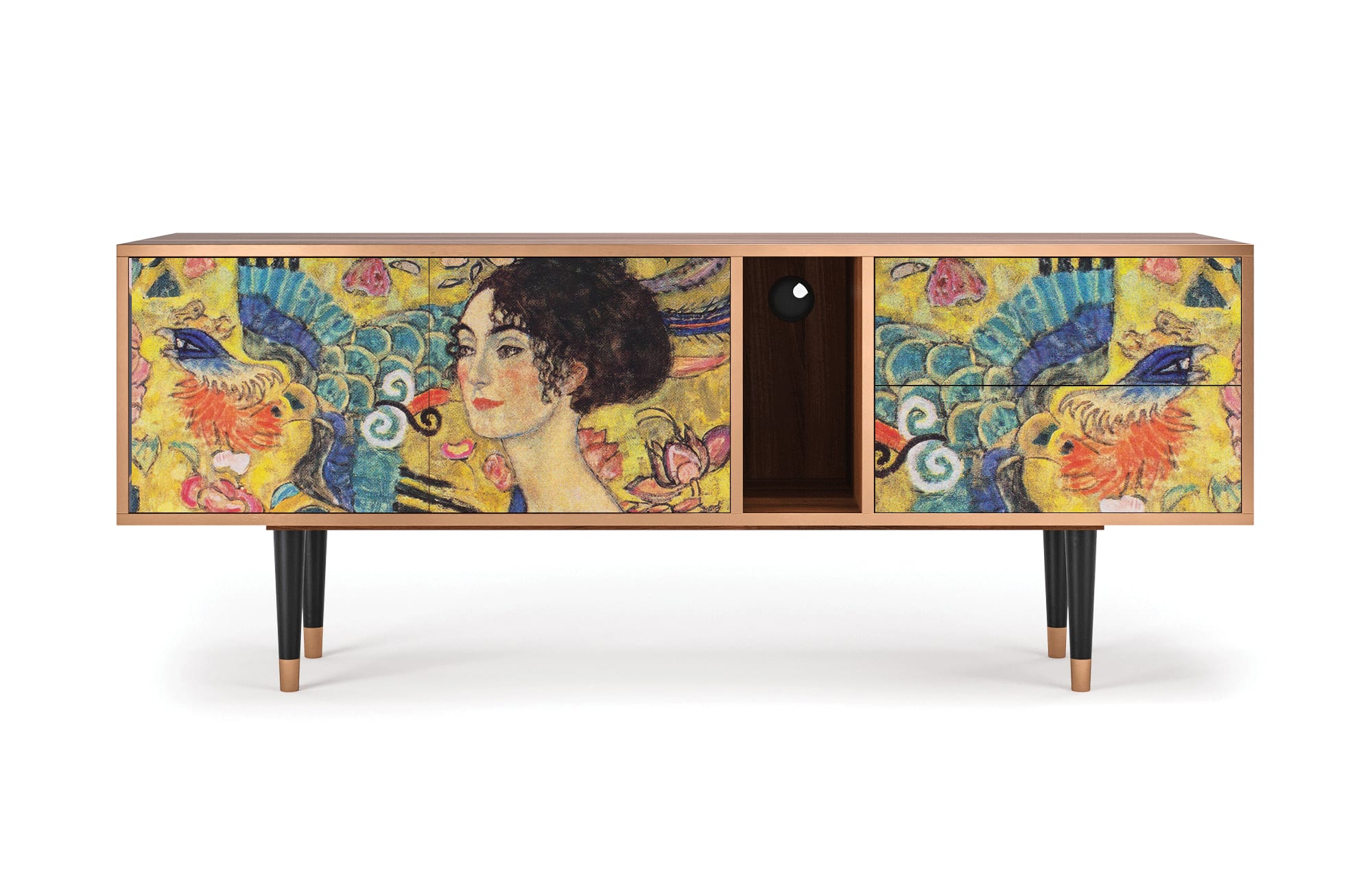 Meuble TV  jaune 2 tiroirs et 2 portes L 170 cm