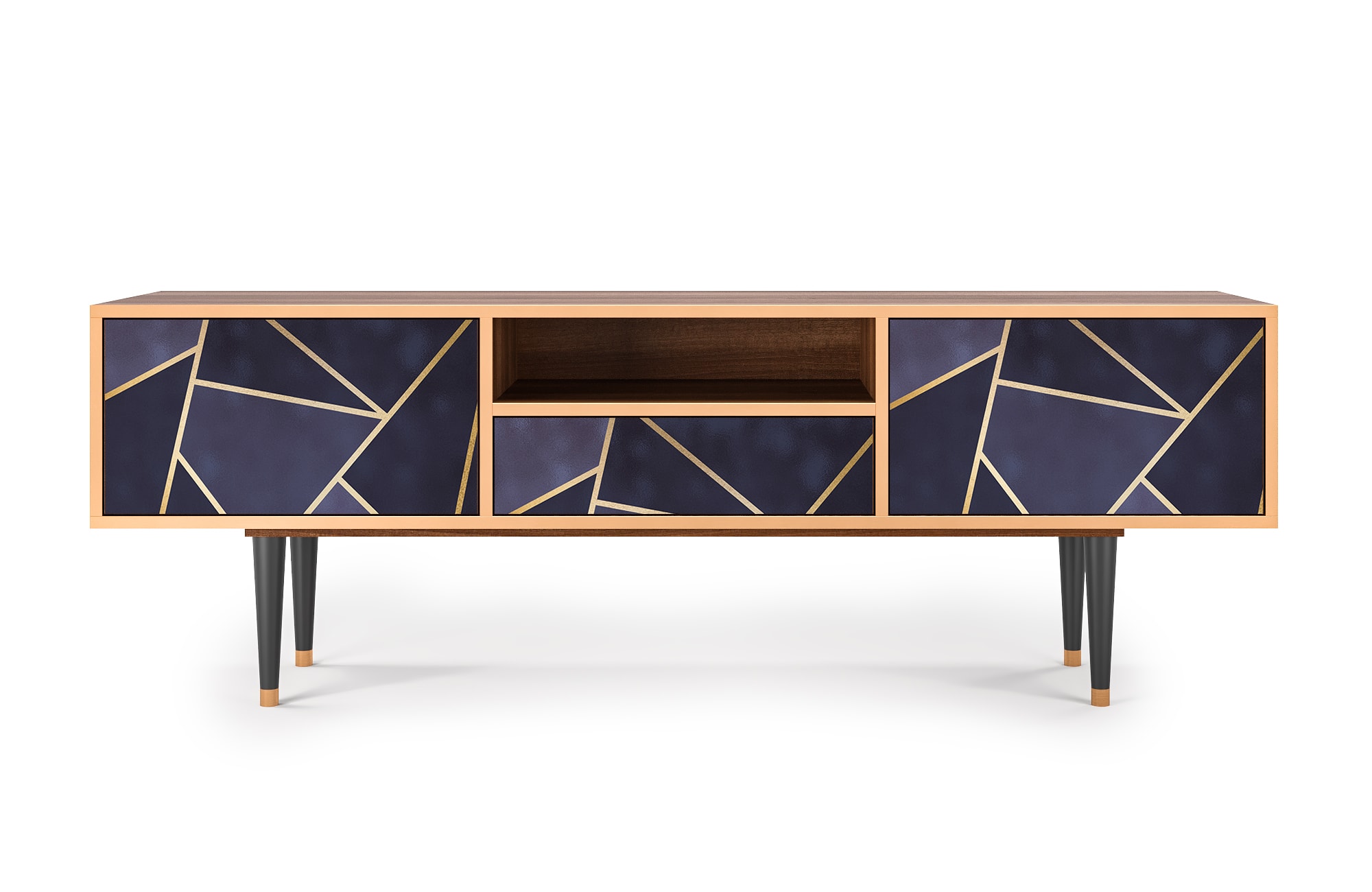 Meuble TV  bleu 1 tiroir et 2 portes L 170 cm