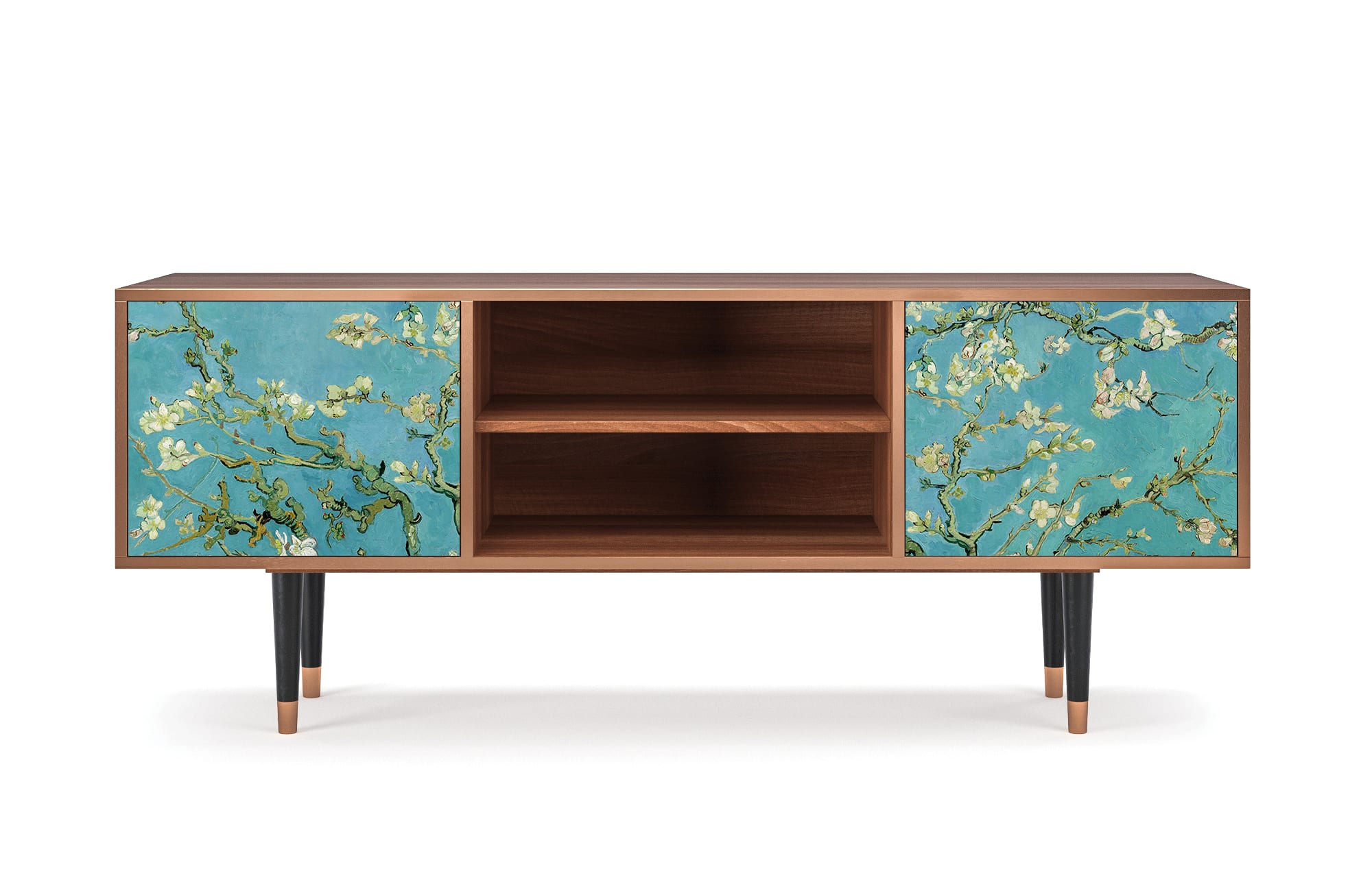 Meuble TV  bleu 2 portes L 170 cm