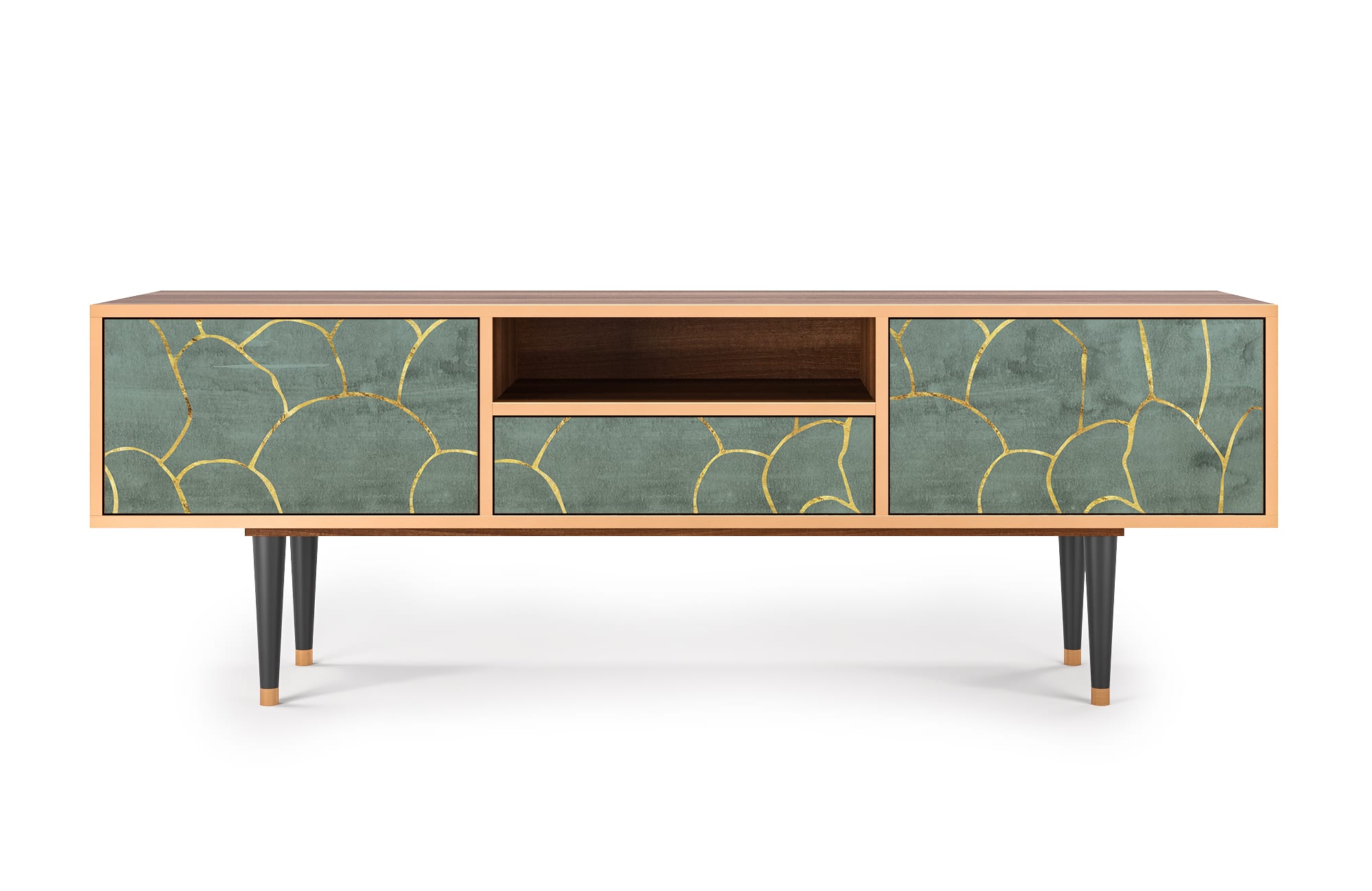 Meuble TV  bleu-vert 1 tiroir et 2 portes L 170 cm