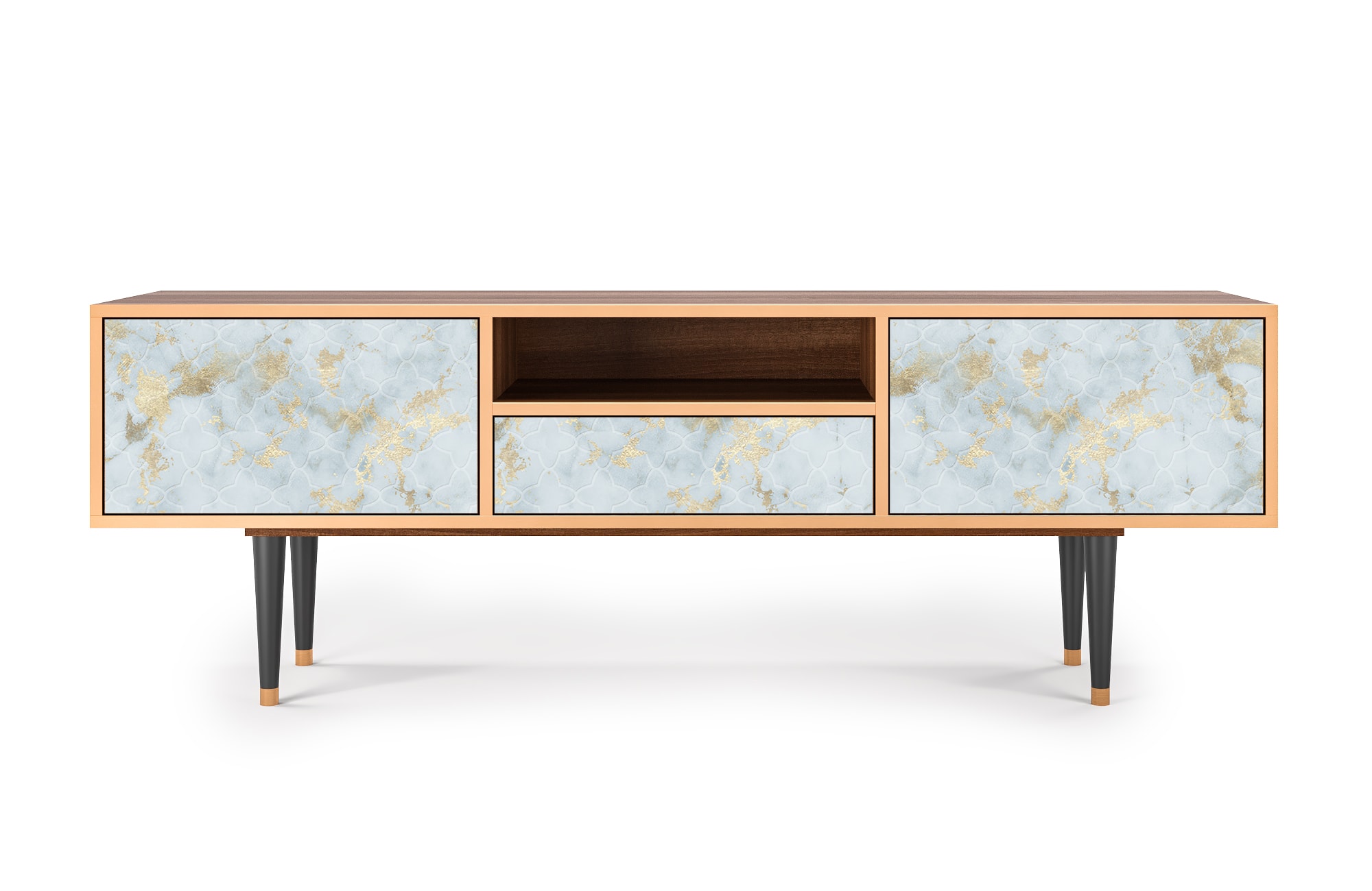 Meuble TV  blanc clair 1 tiroir et 2 portes L 170 cm