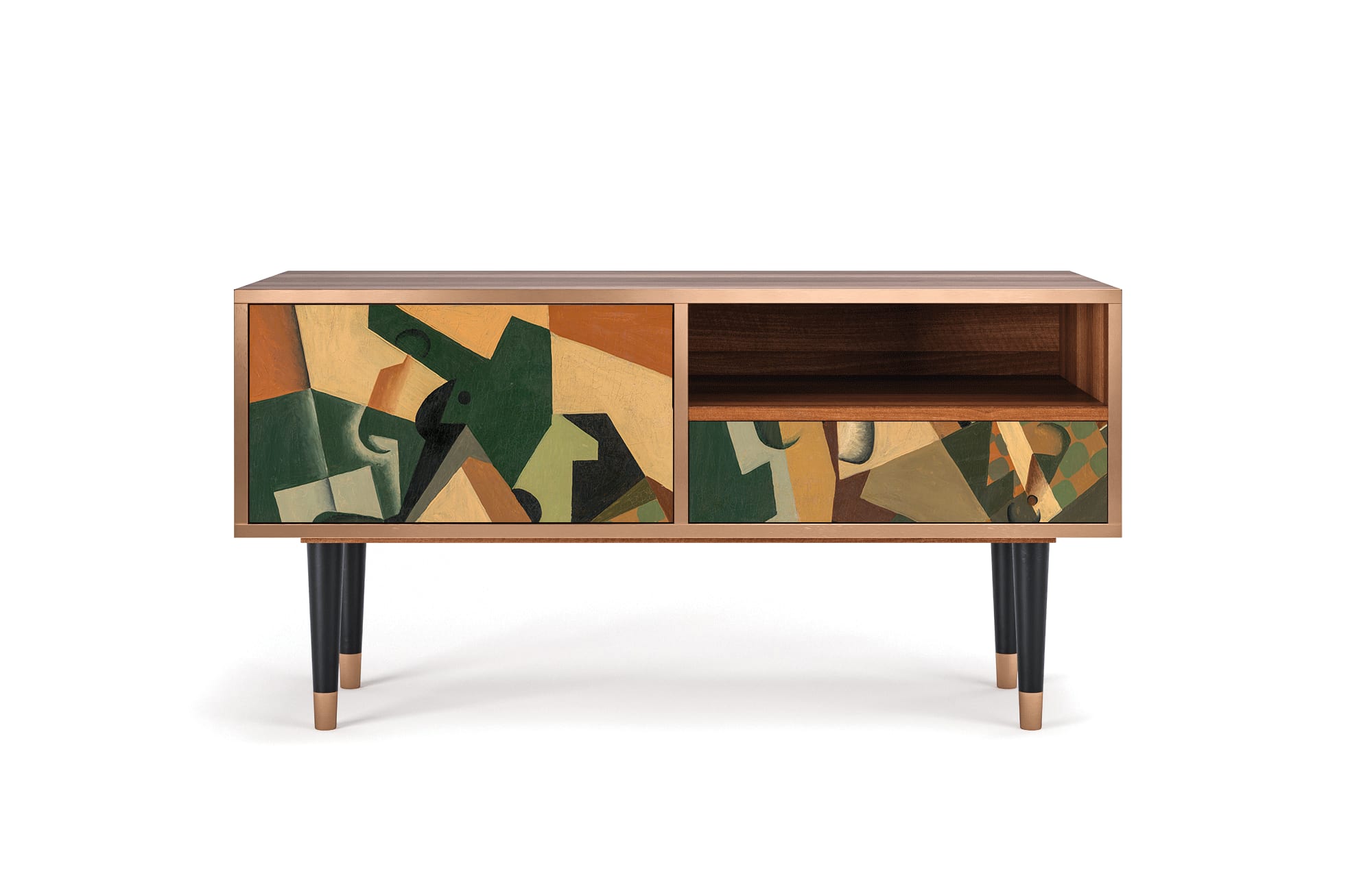 Meuble TV  multicolore 1 tiroir et 1 porte L 115 cm