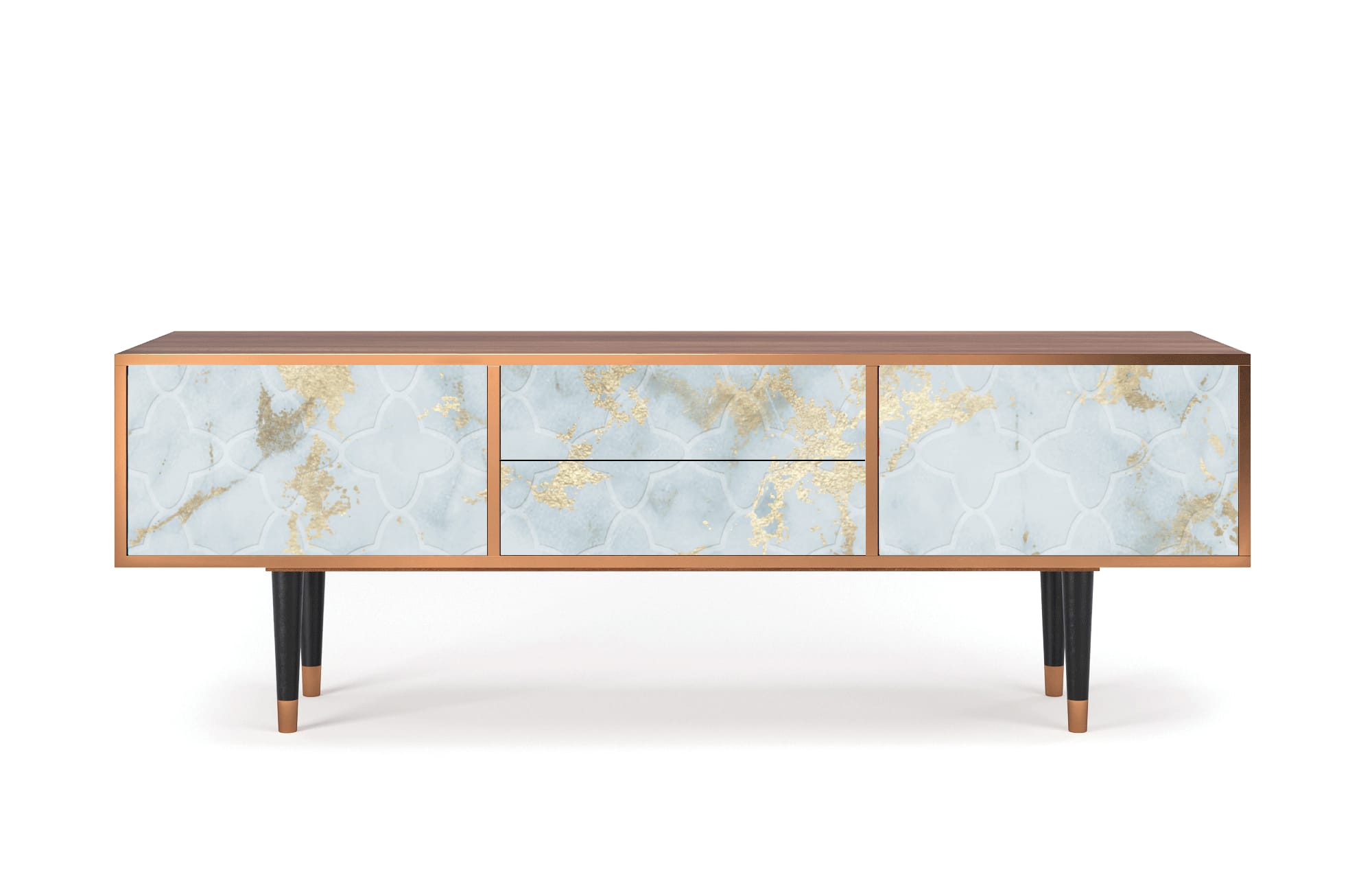 Meuble TV  blanc clair 2 tiroirs et 2 portes L 170 cm