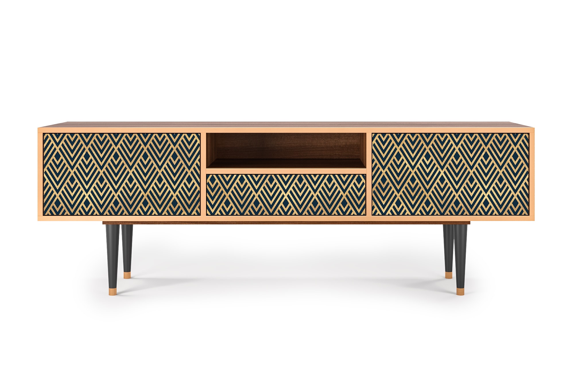 Meuble TV  bleu 1 tiroir et 2 portes L 170 cm