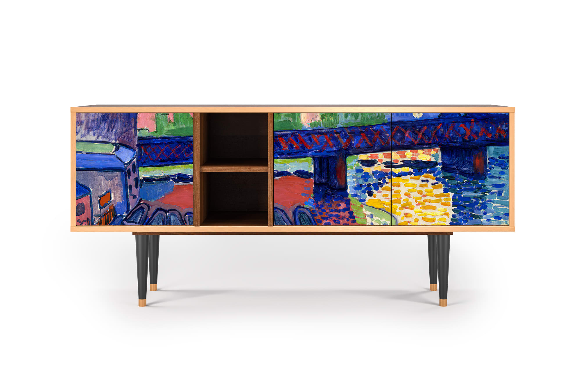 Meuble TV  multicolore 3 tiroirs L 150 cm