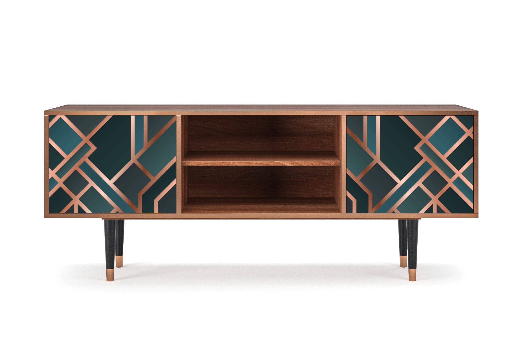 Meuble TV  bleu-vert 2 portes L 170 cm