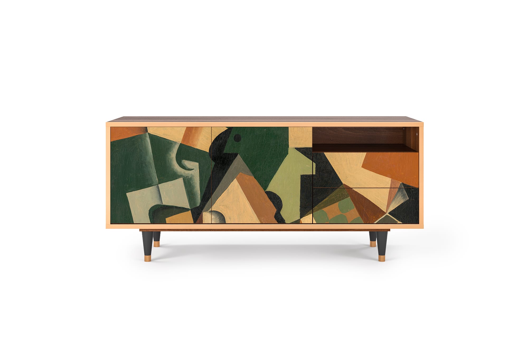 Meuble TV  multicolore 2 tiroirs et 2 portes L 125 cm