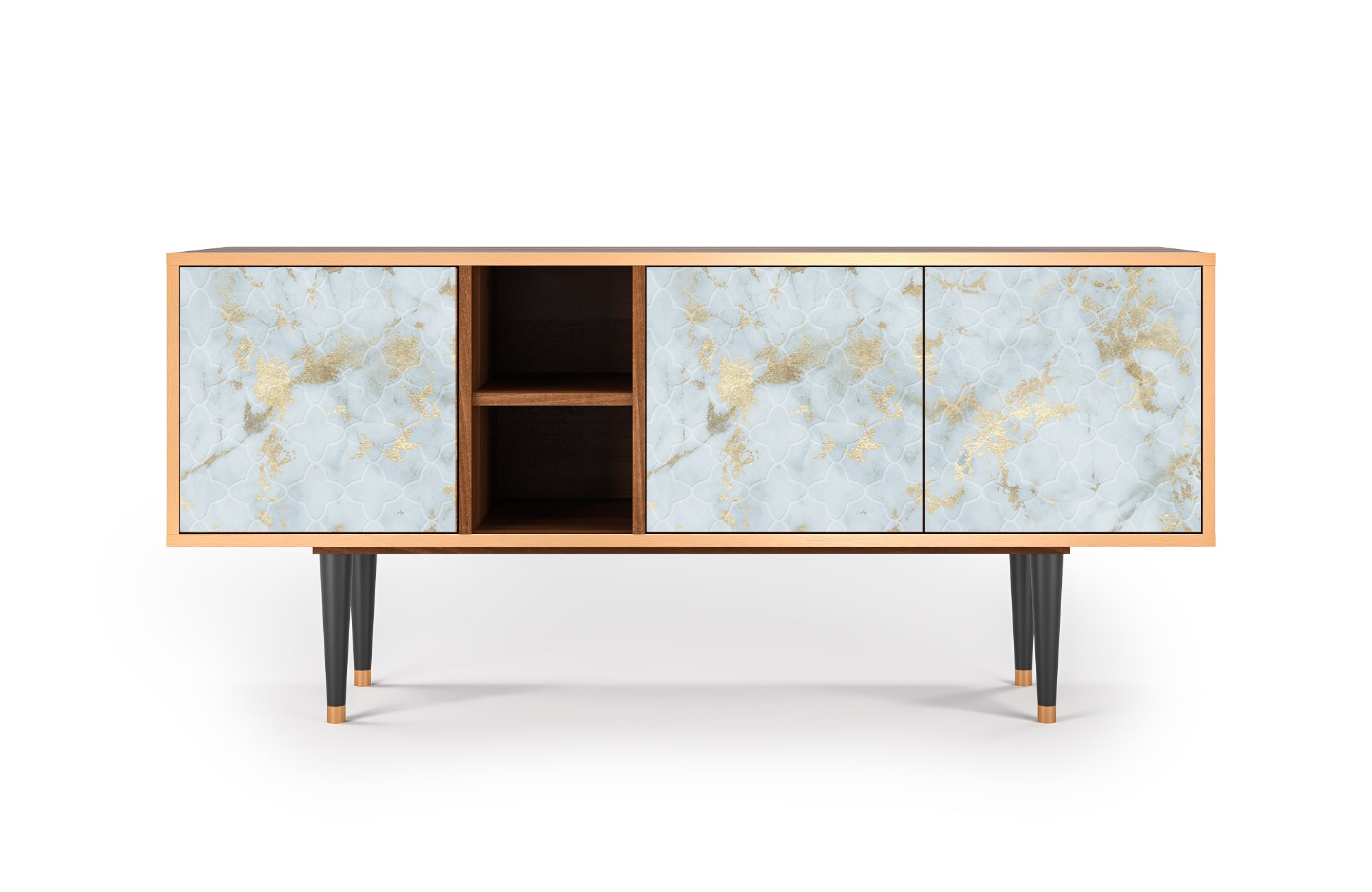 Meuble TV  blanc clair 3 tiroirs L 150 cm