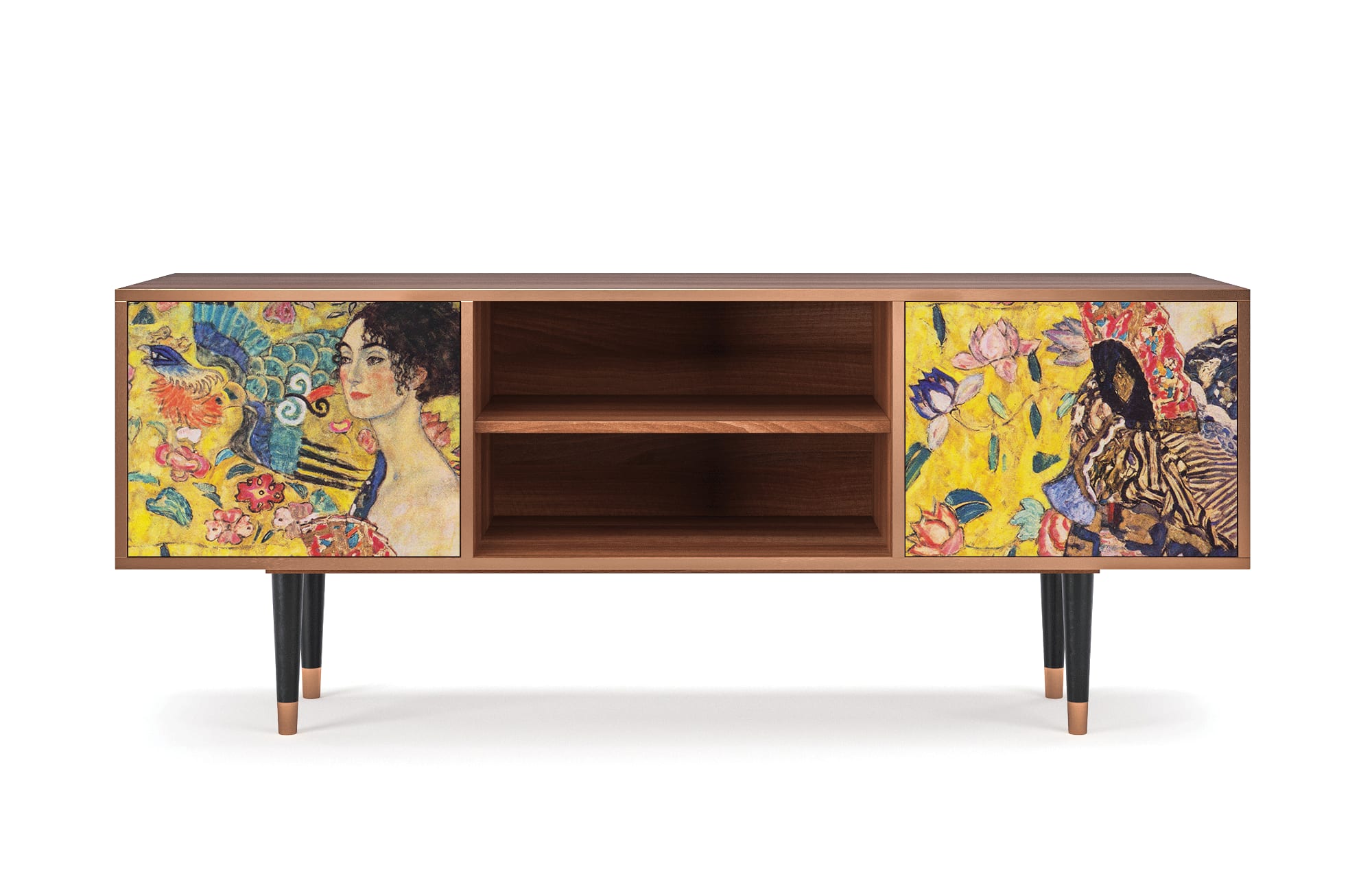 Meuble TV  jaune 2 portes L 170 cm