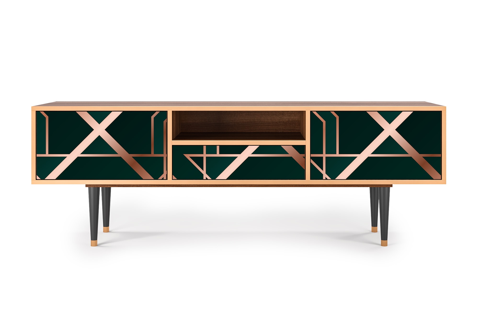 Meuble TV  vert 1 tiroir et 2 portes L 170 cm