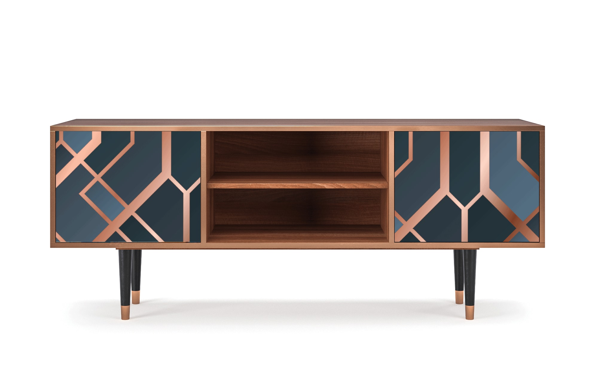 Meuble TV  bleu-vert 2 portes L 170 cm